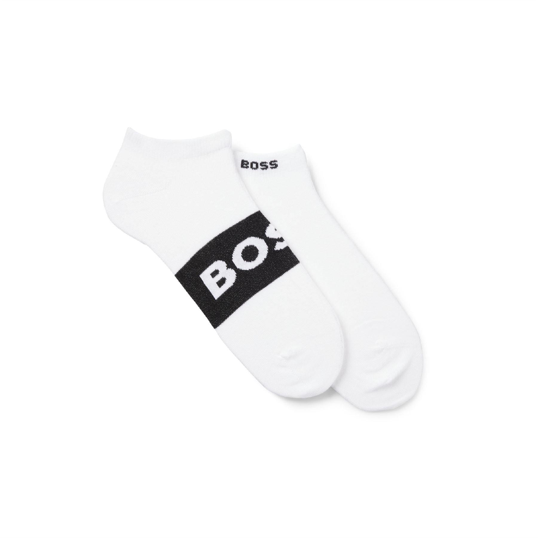 White - Boss - 2 Pack of Logo Ankle Socks - 2