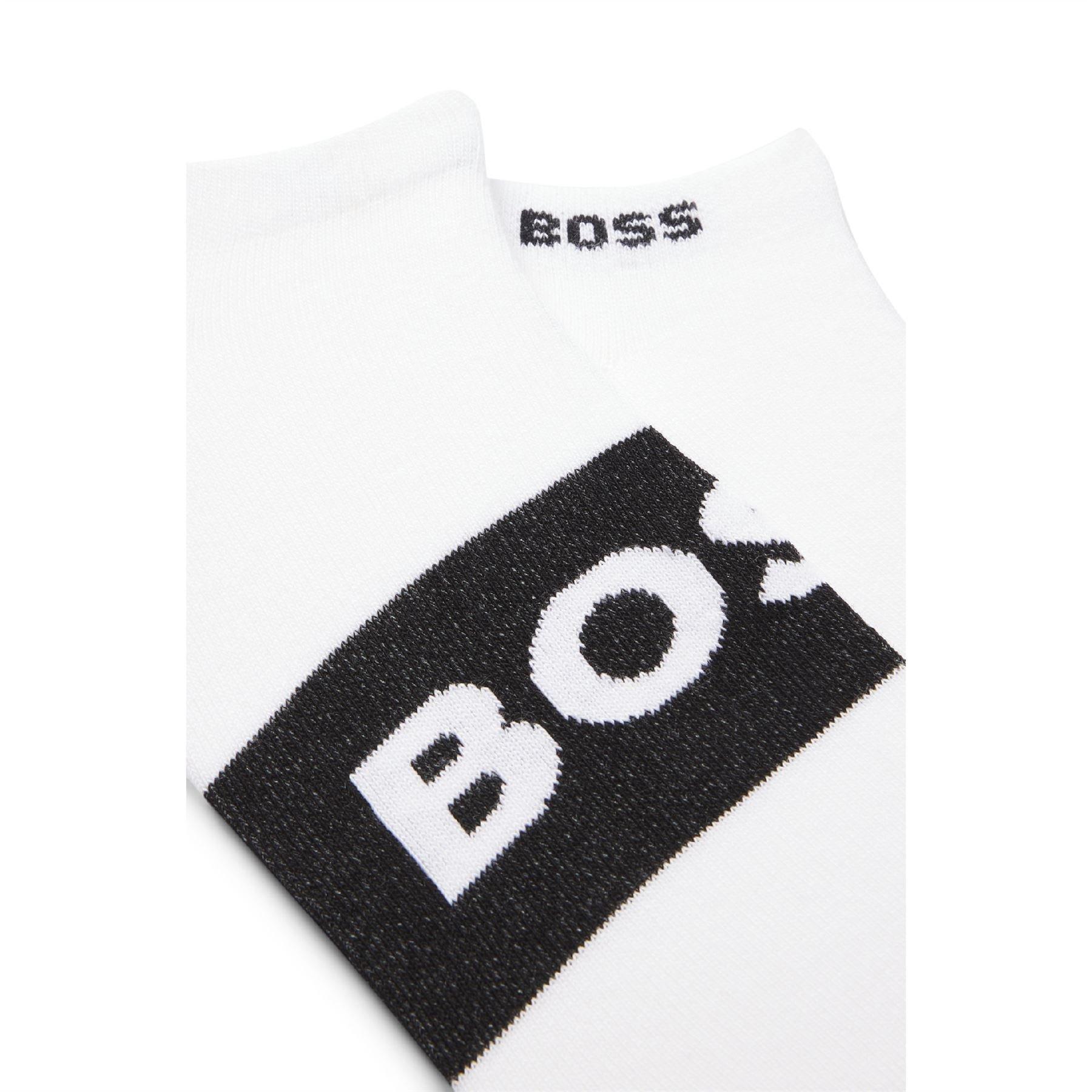 White - Boss - 2 Pack of Logo Ankle Socks - 3
