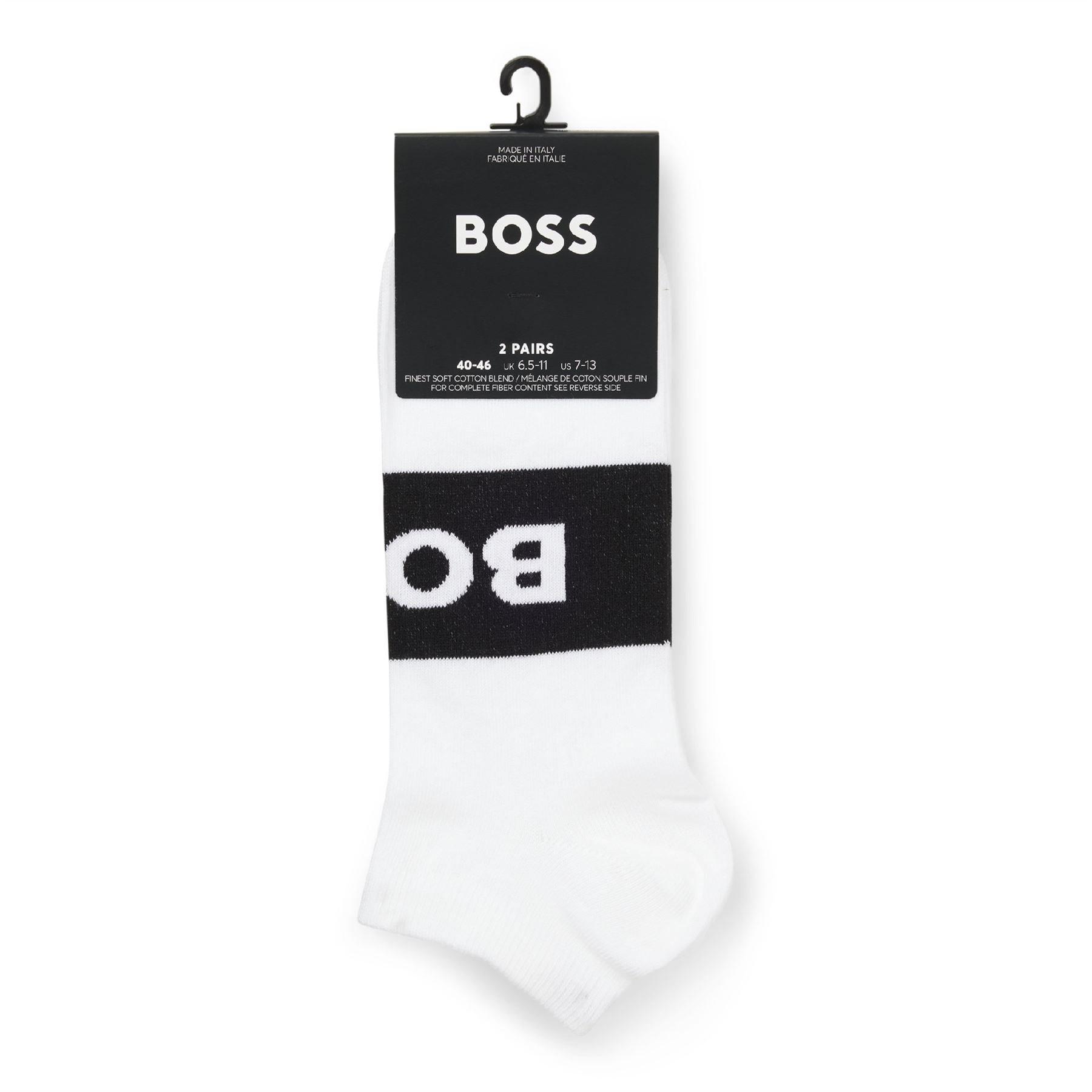 White - Boss - 2 Pack of Logo Ankle Socks - 4