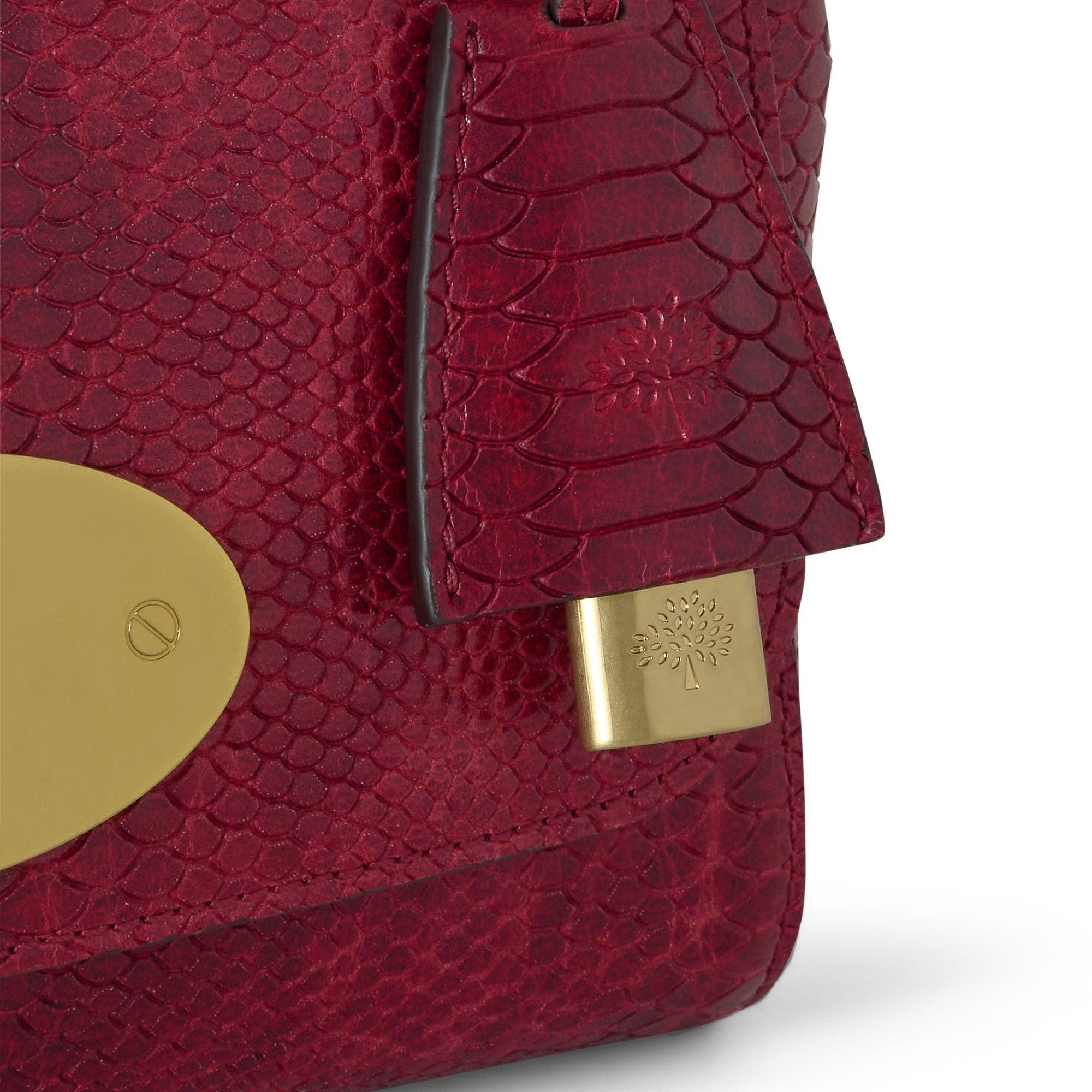 Apple Red - Mulberry - Women's Lily Leather Crossbody Bag - 4