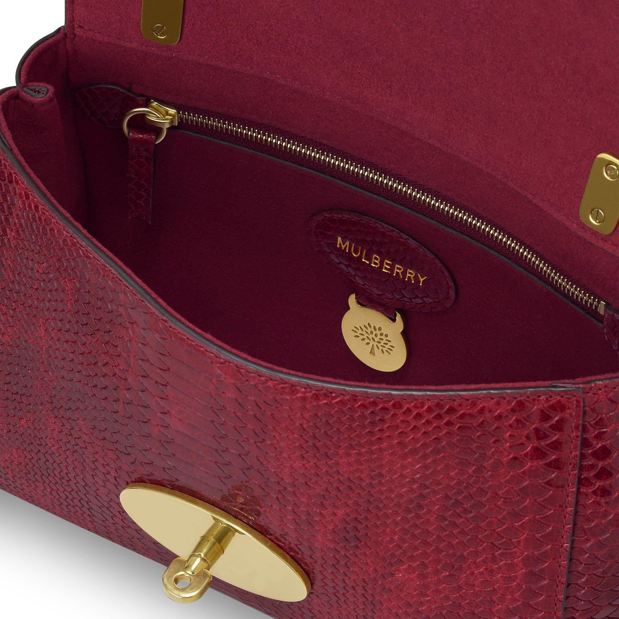 Apple Red - Mulberry - Women's Lily Leather Crossbody Bag - 5