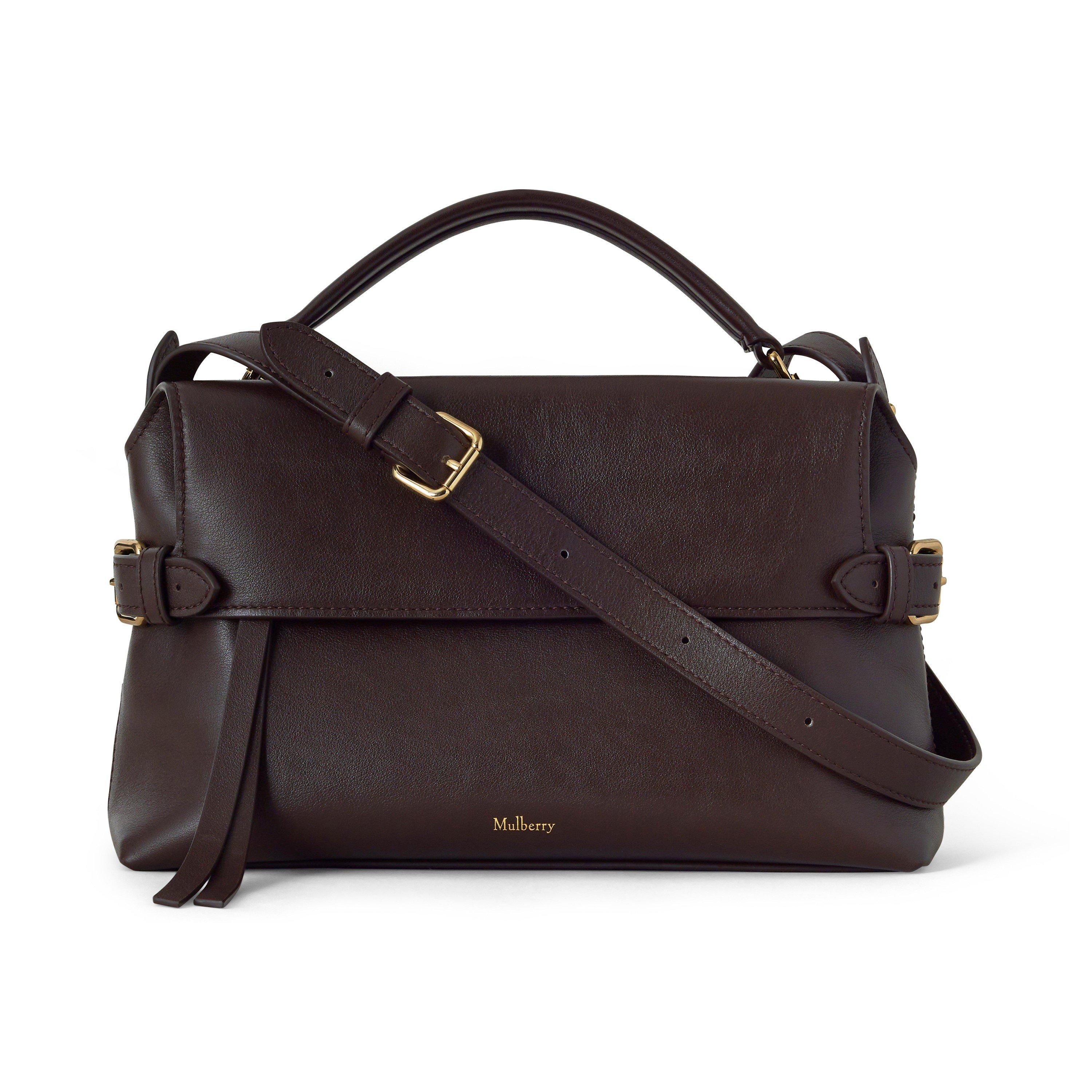 Ebony - Mulberry - Small Stevie Top Handle Supple Smooth Leather - 3