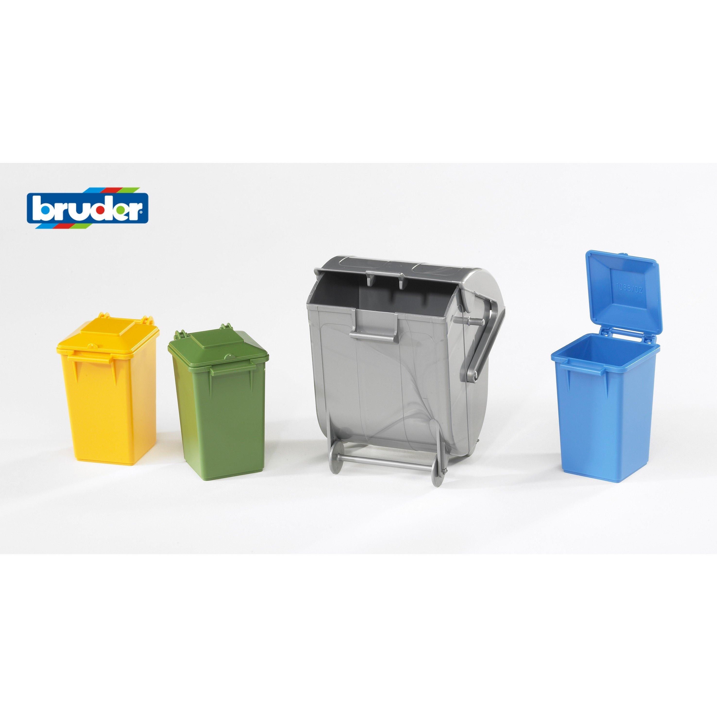 Multi - Bruder - Bruder 1:16 Accessories: Garbage Can Set (3 Small - 2