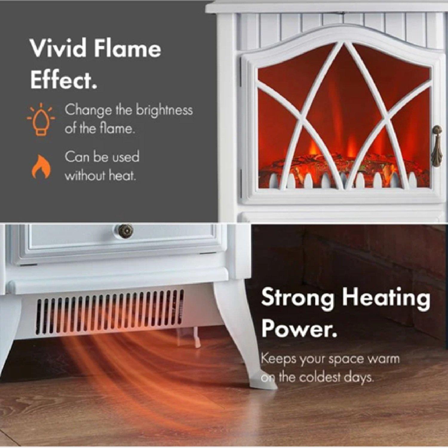 White - VonHaus - Black Stove Heater 1800W - 3