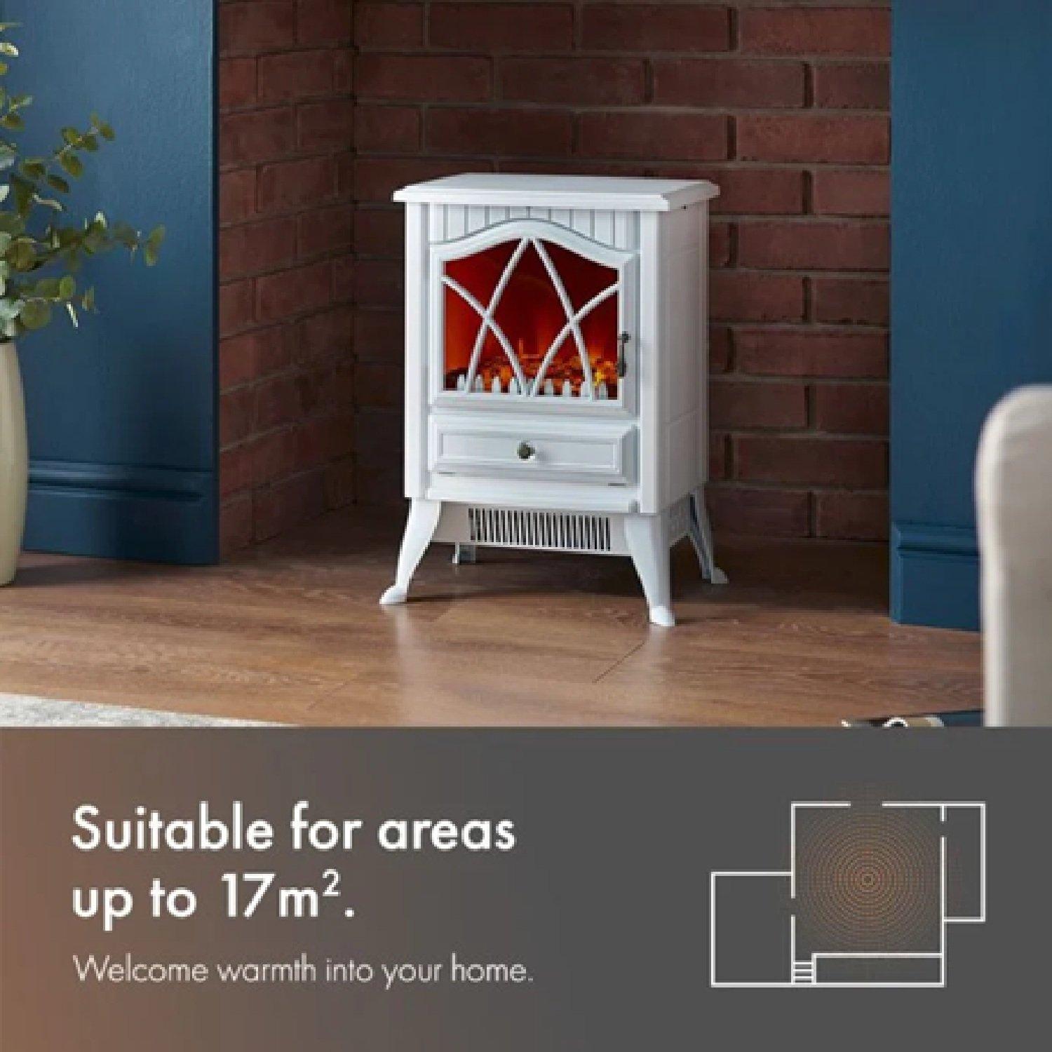 White - VonHaus - Black Stove Heater 1800W - 4