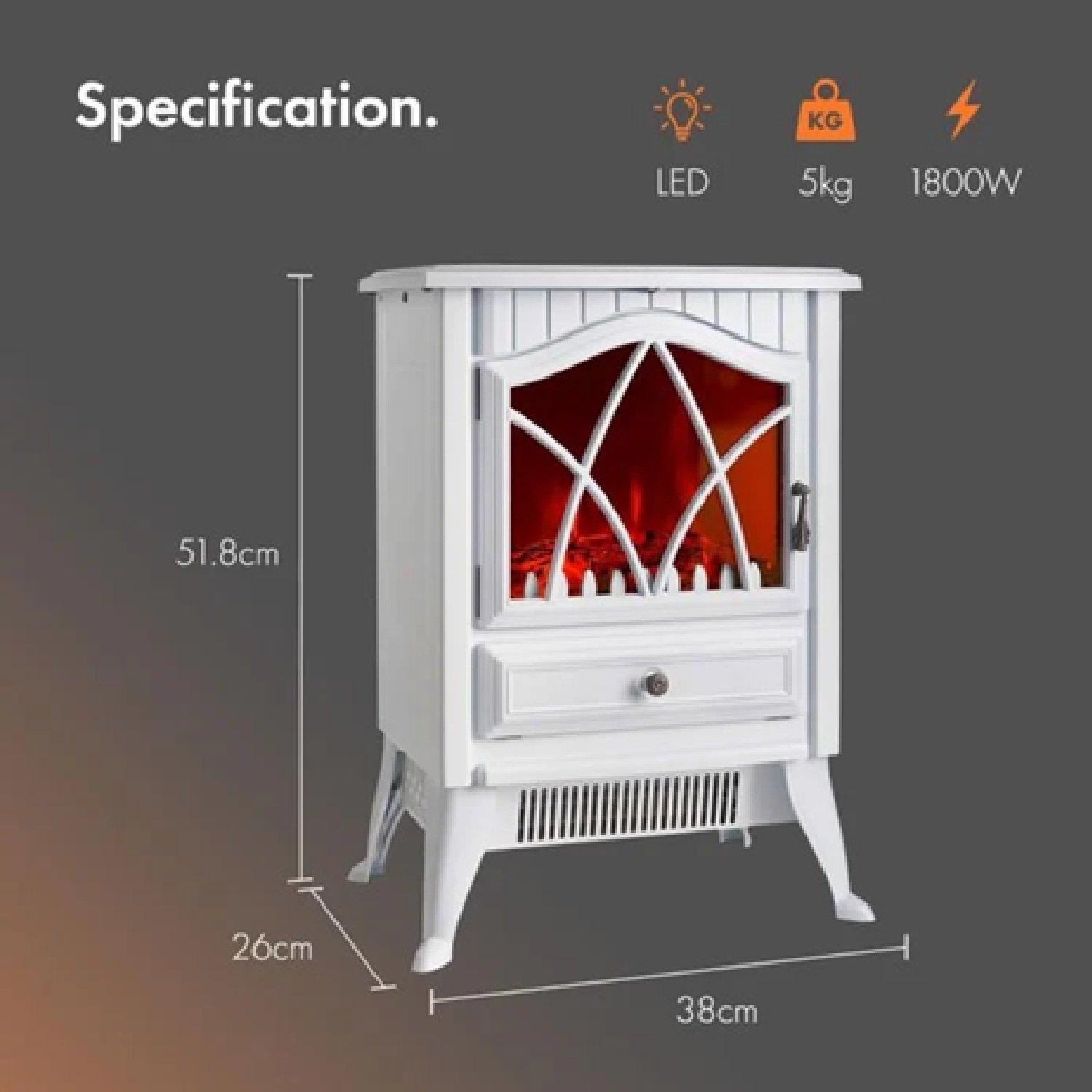 White - VonHaus - Black Stove Heater 1800W - 7