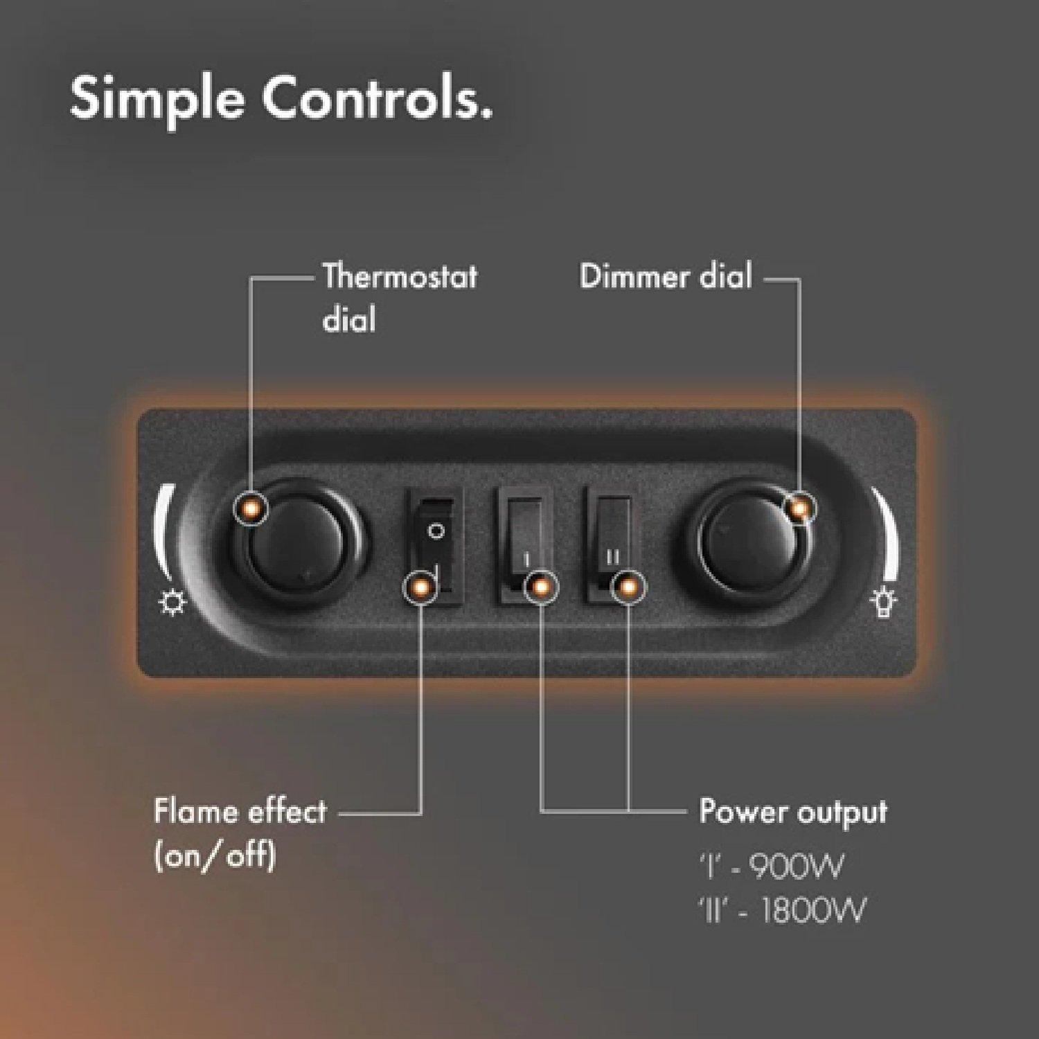 Black - VonHaus - Black Stove Heater 1800W - 5