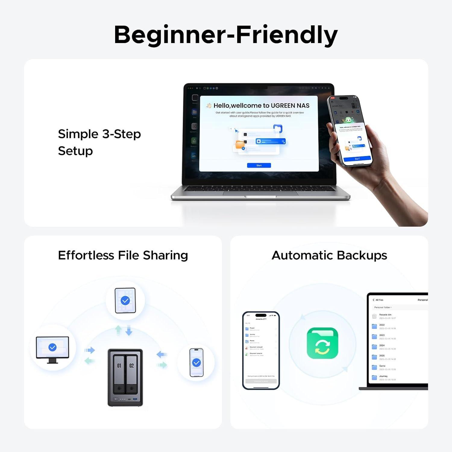 Black - UGREEN - NASync DXP2800 (Diskless) UK - (NAS) Network Attached Storage - 4