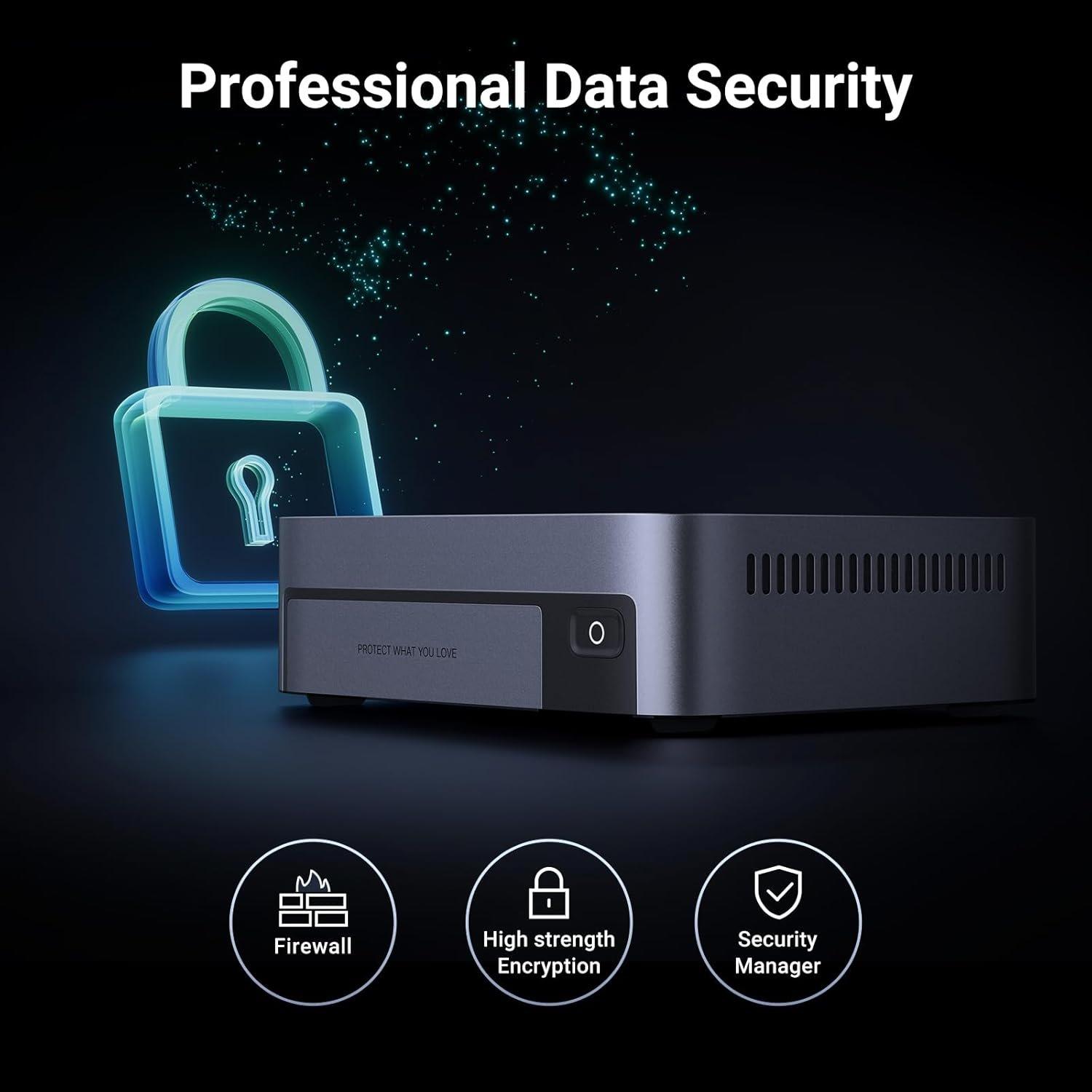 Black - UGREEN - NASync DXP480T Plus Network Attached Storage - 8