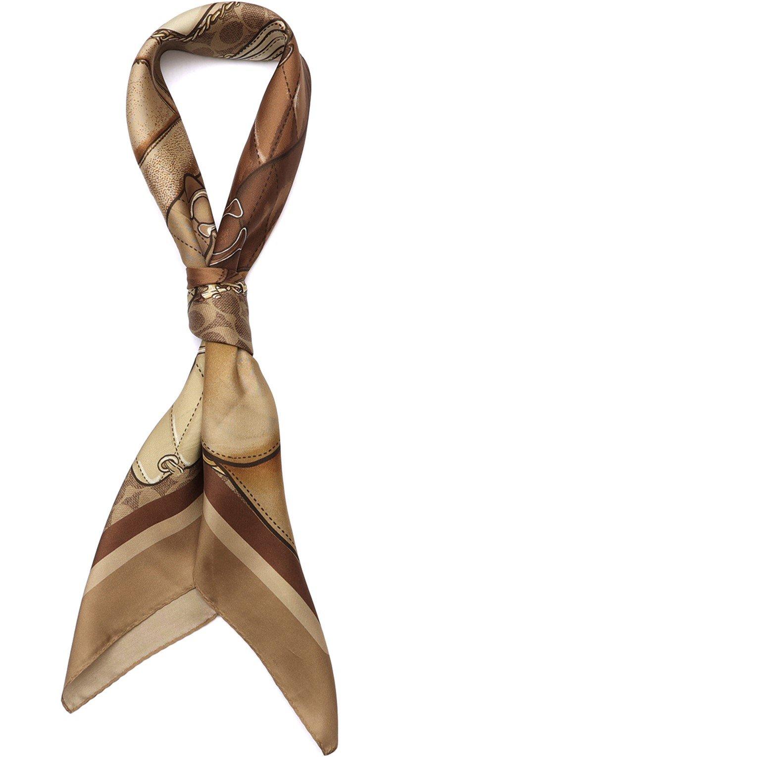tan - Coach - Stacked Tabby Printed Silk Square - 2