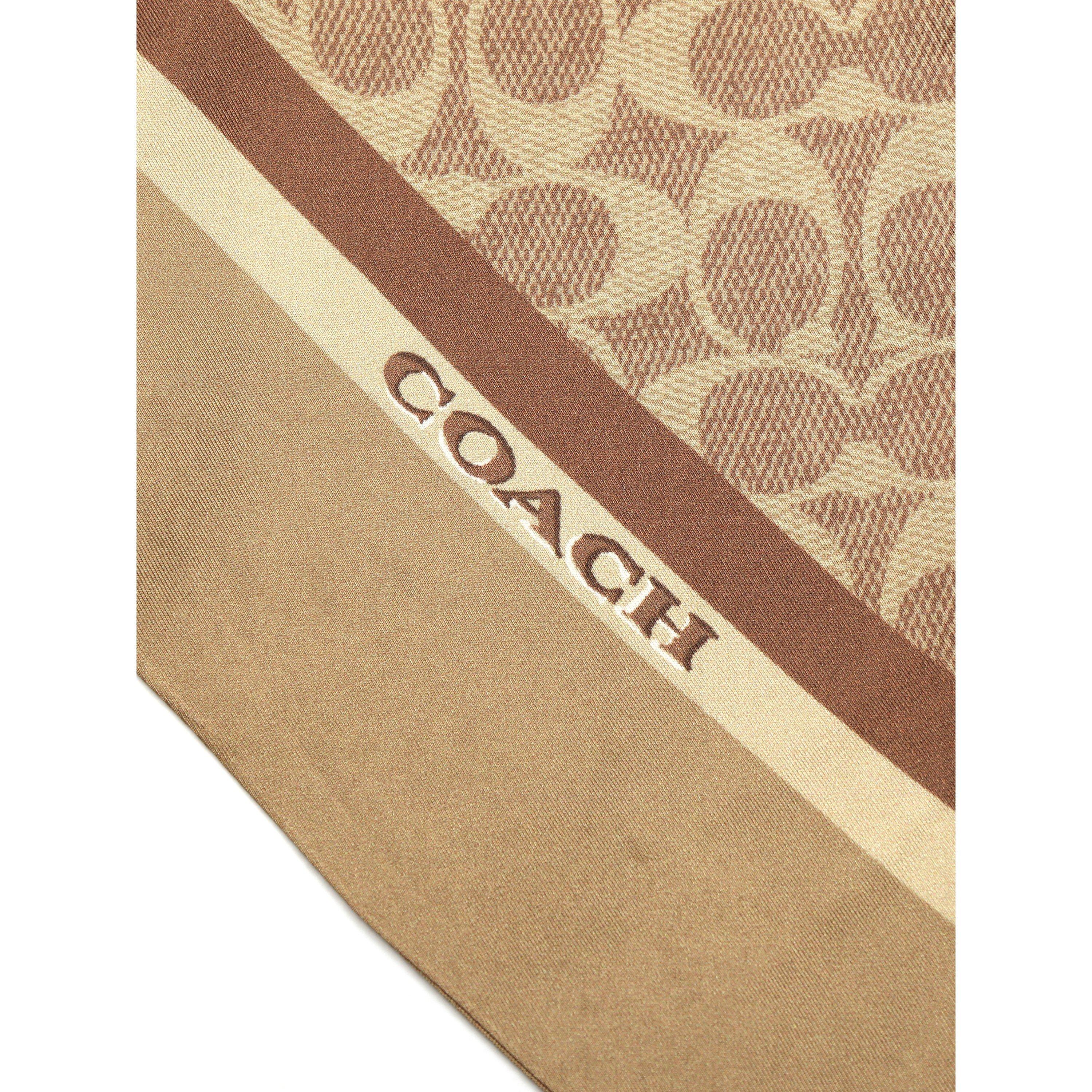 tan - Coach - Stacked Tabby Printed Wide Silk Skinny - 4