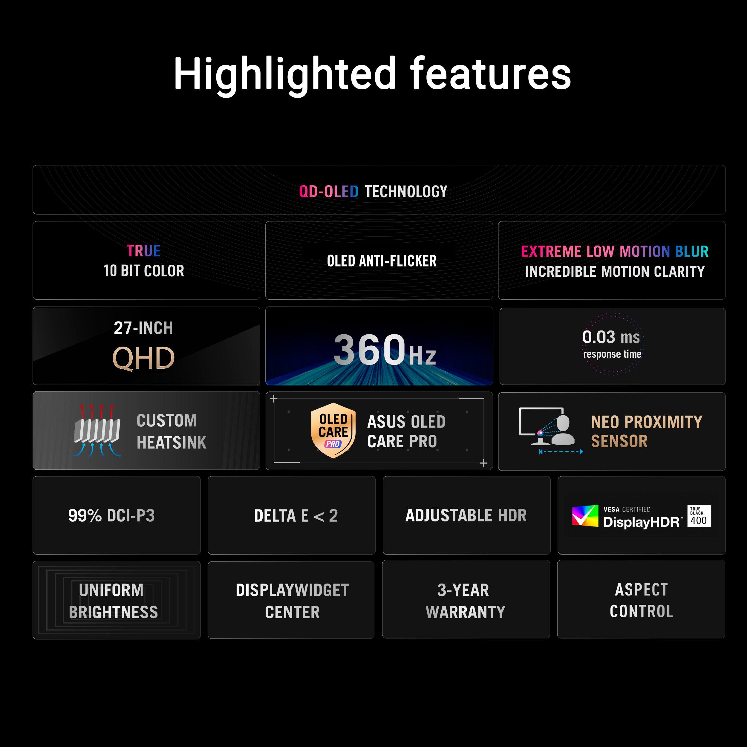 Black - ASUS - ASUS ROG Strix OLED XG27AQDNG gaming monitor - 8