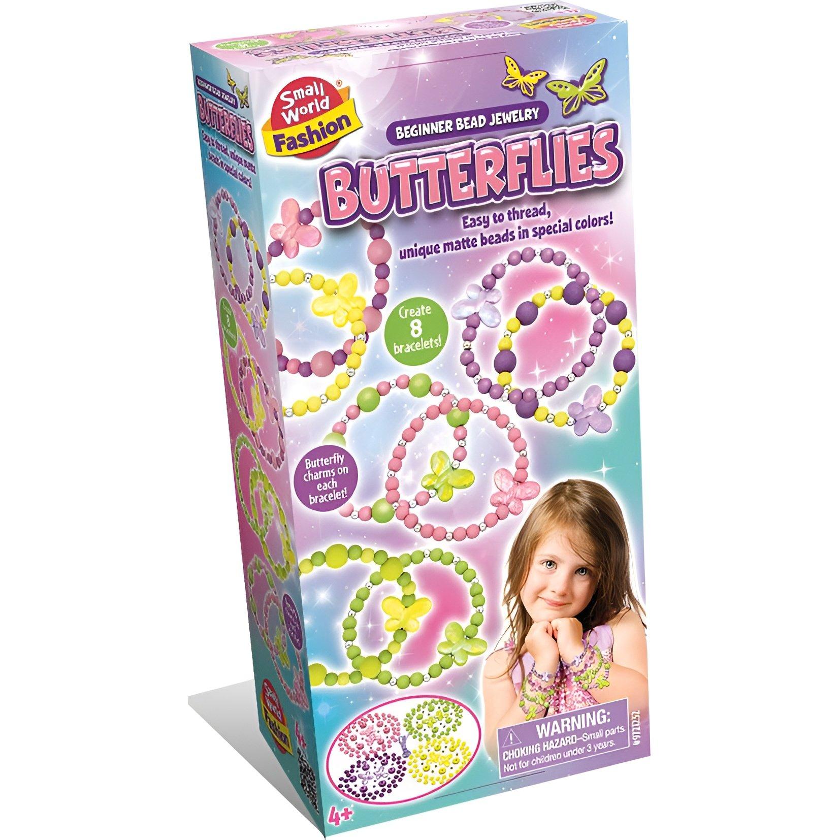 Small World Toys  Kids Beginner Bead Jewelry Butterflies - 
