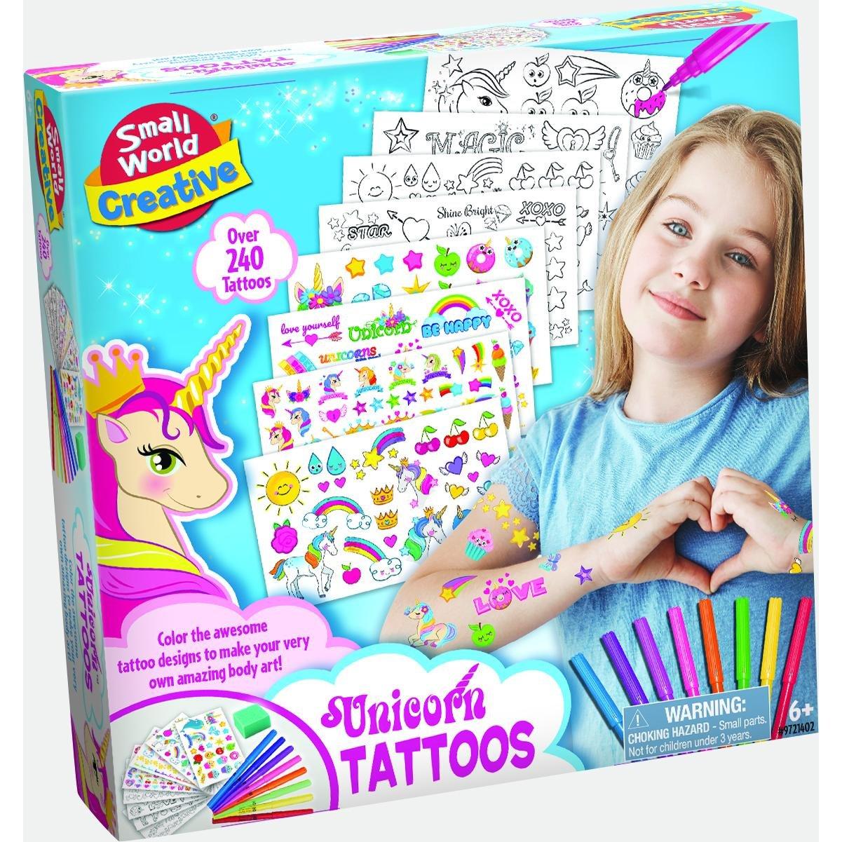 Small World Toys  Kids Unicorn Tattoos - 