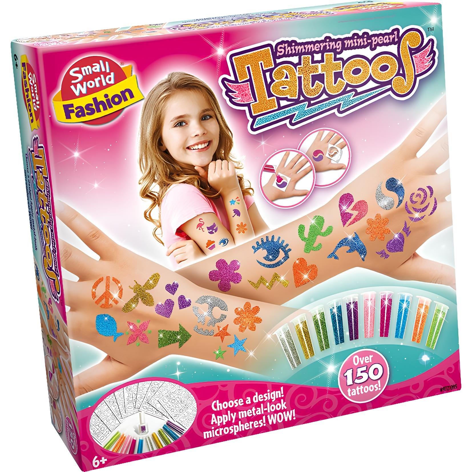 Small World Toys  Kids Shimmering Mini-Pearl Tattoos - 