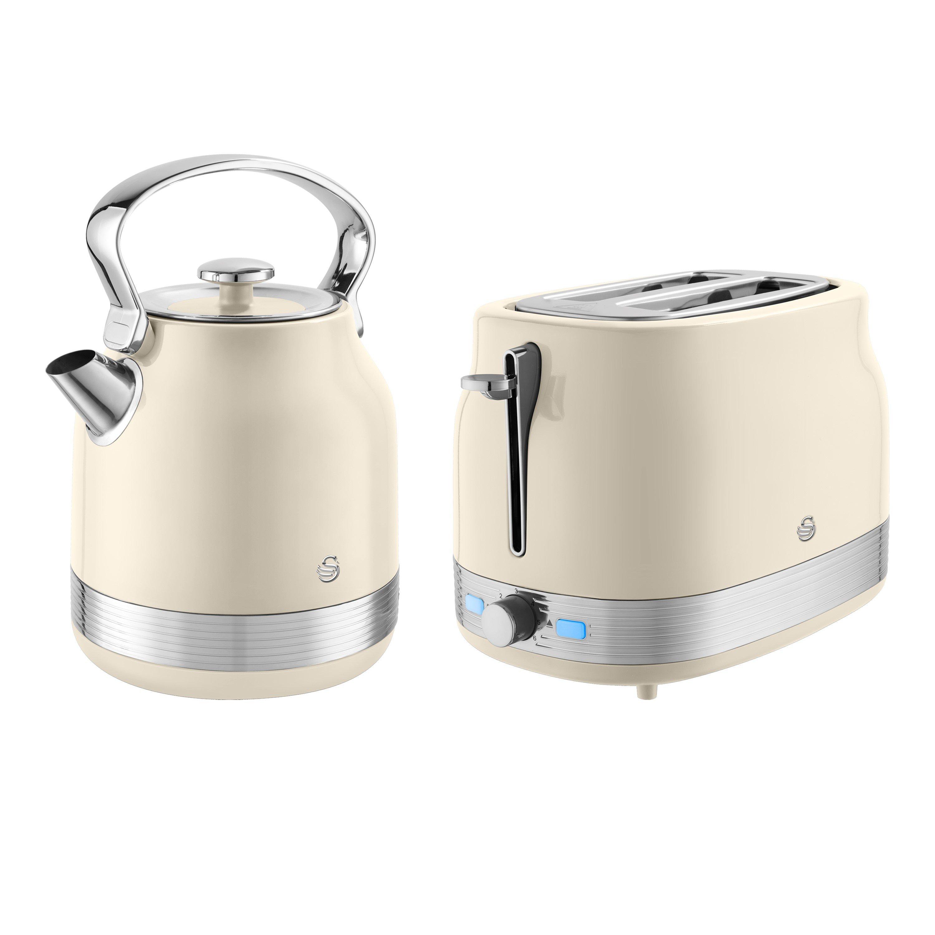 Swan Unisex Cream Retro Kettle & Slice Toaster In Size 2 - Image 8