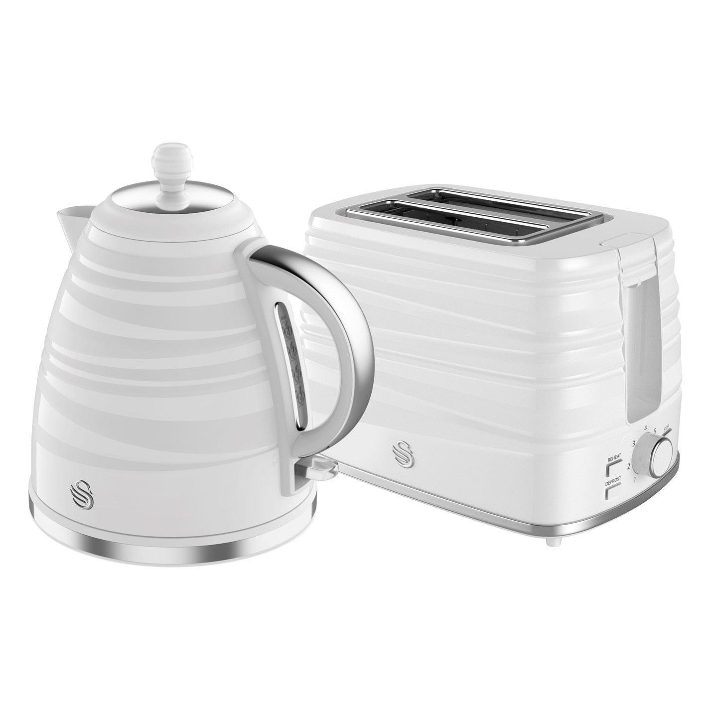 Swan  Symphony - Kettle & 2 Slice Toaster - White - Medium
