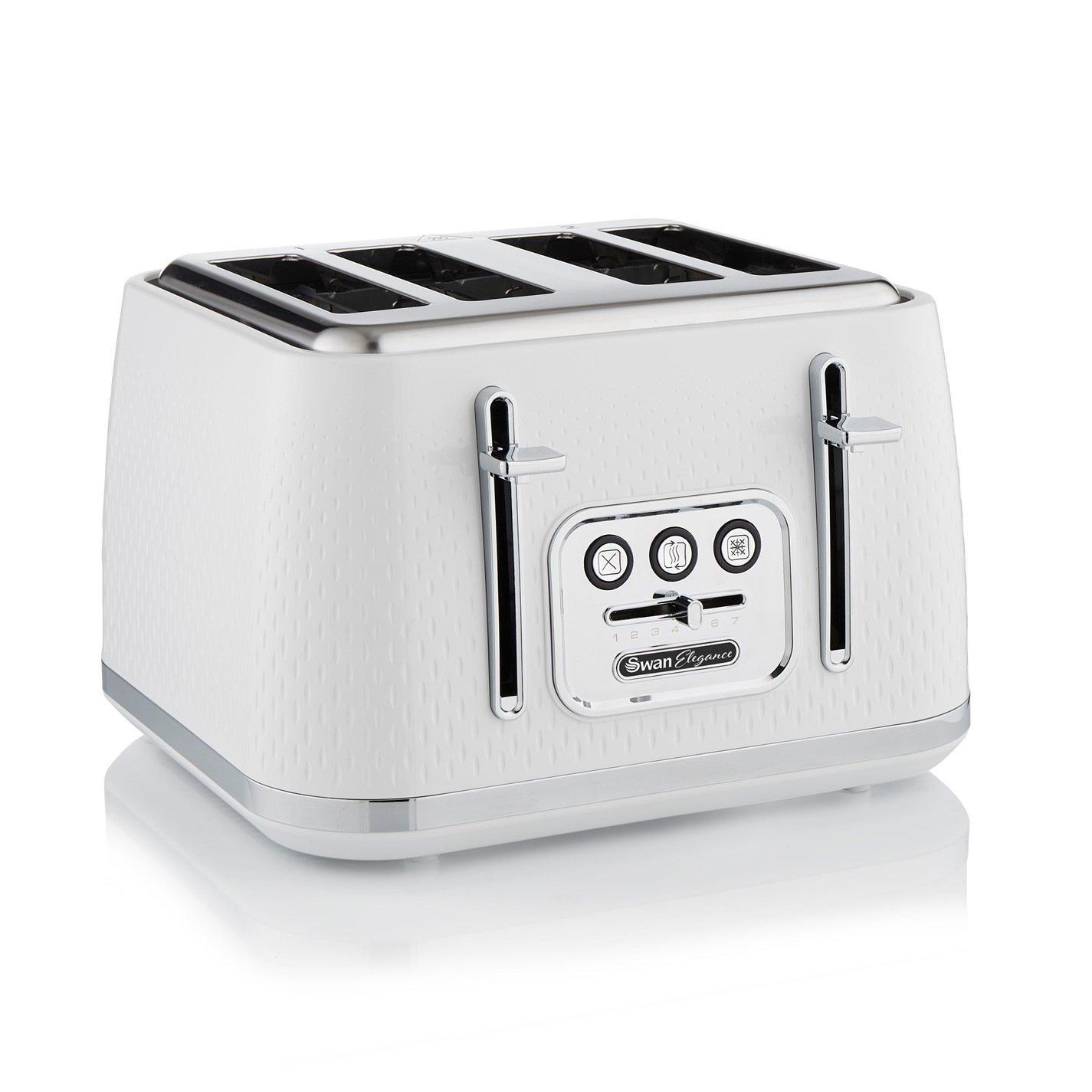 White - Swan - Swan Elegance - Kettle & 4 Slice Toaster - White - 4