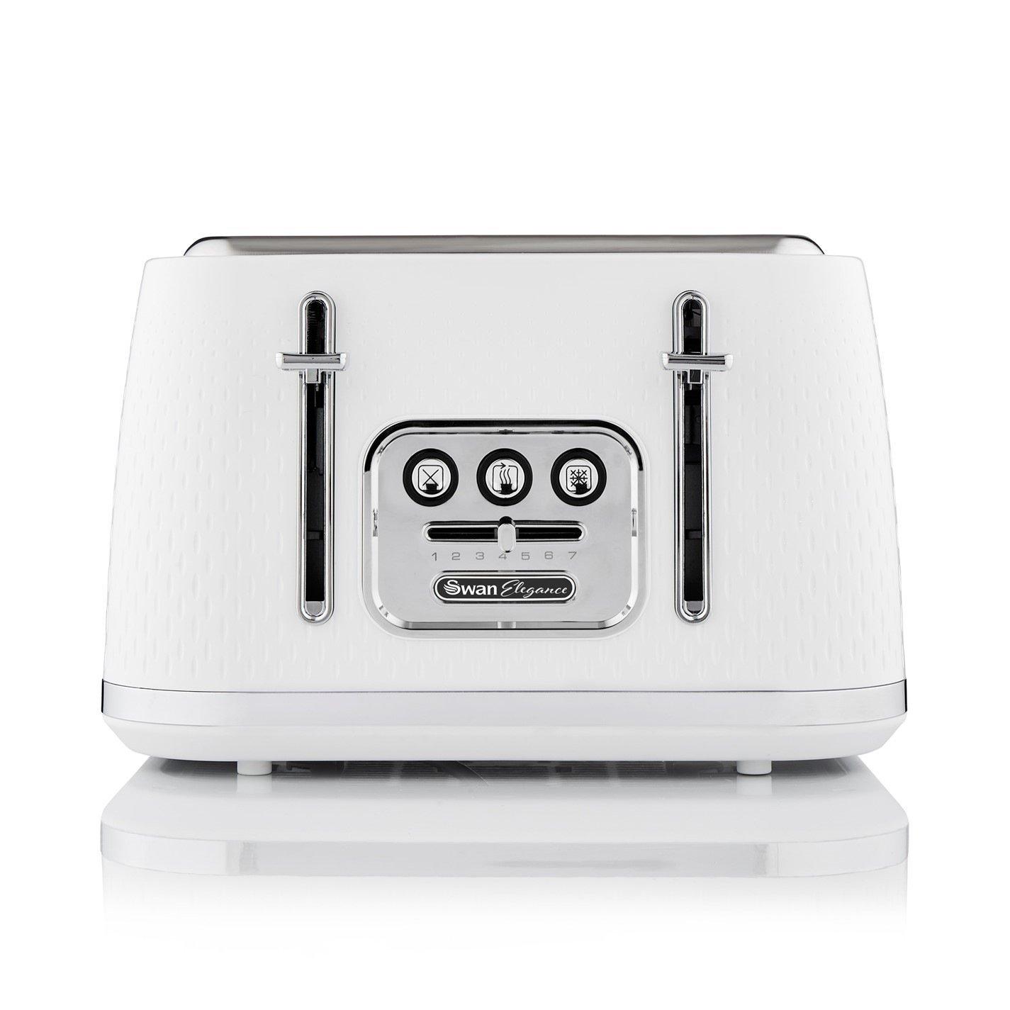 White - Swan - Swan Elegance - Kettle & 4 Slice Toaster - White - 6