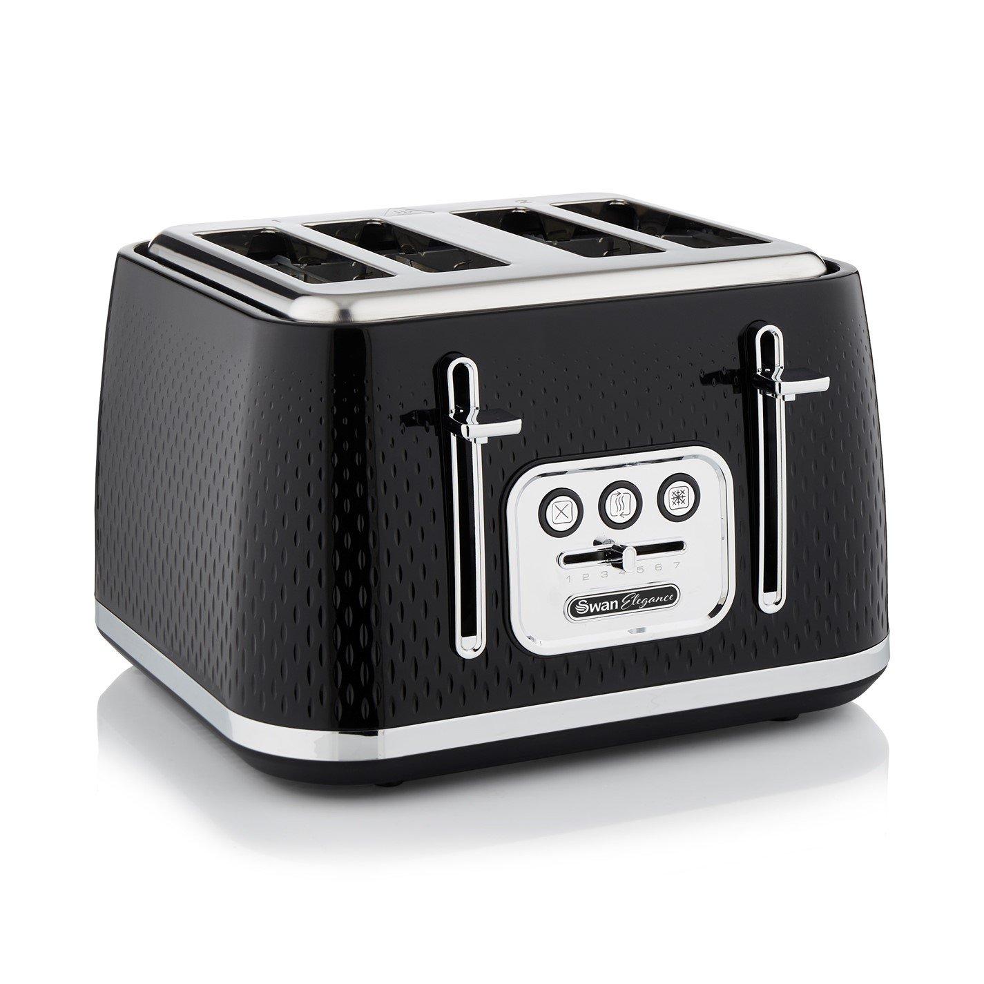 Black - Swan - Swan Elegance - Kettle & 4 Slice Toaster - Black - 3