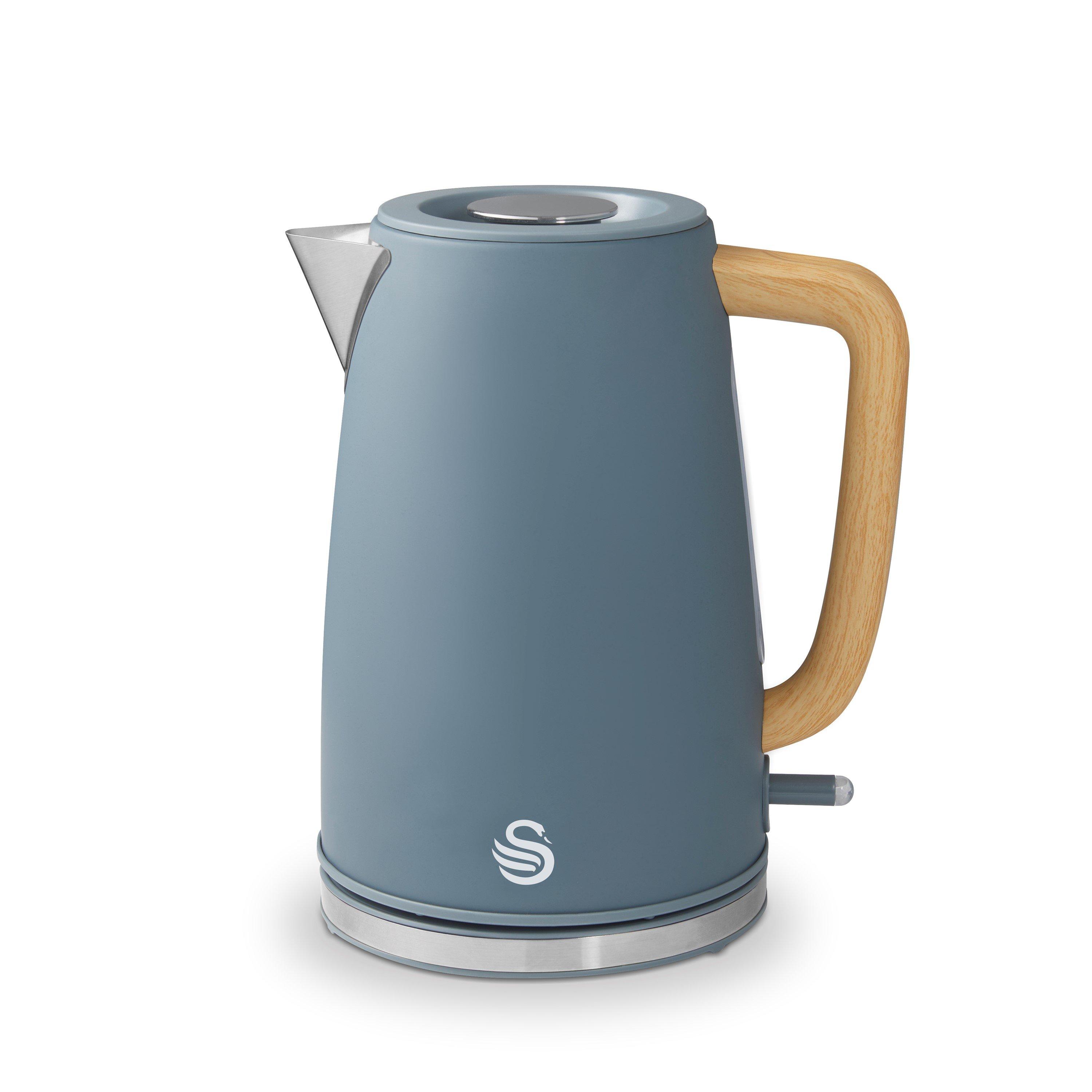 Grey + Wooden A - Swan - Fjord 1.7L Jug Kettle and 800W 2 Slice Toaster Gre - 4