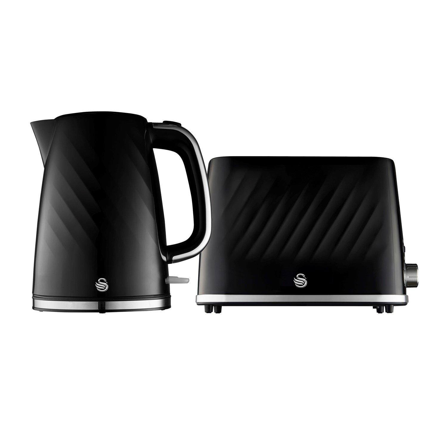 Black - Swan - Windsor Kettle & 2 Slice Toaster - Black - 1