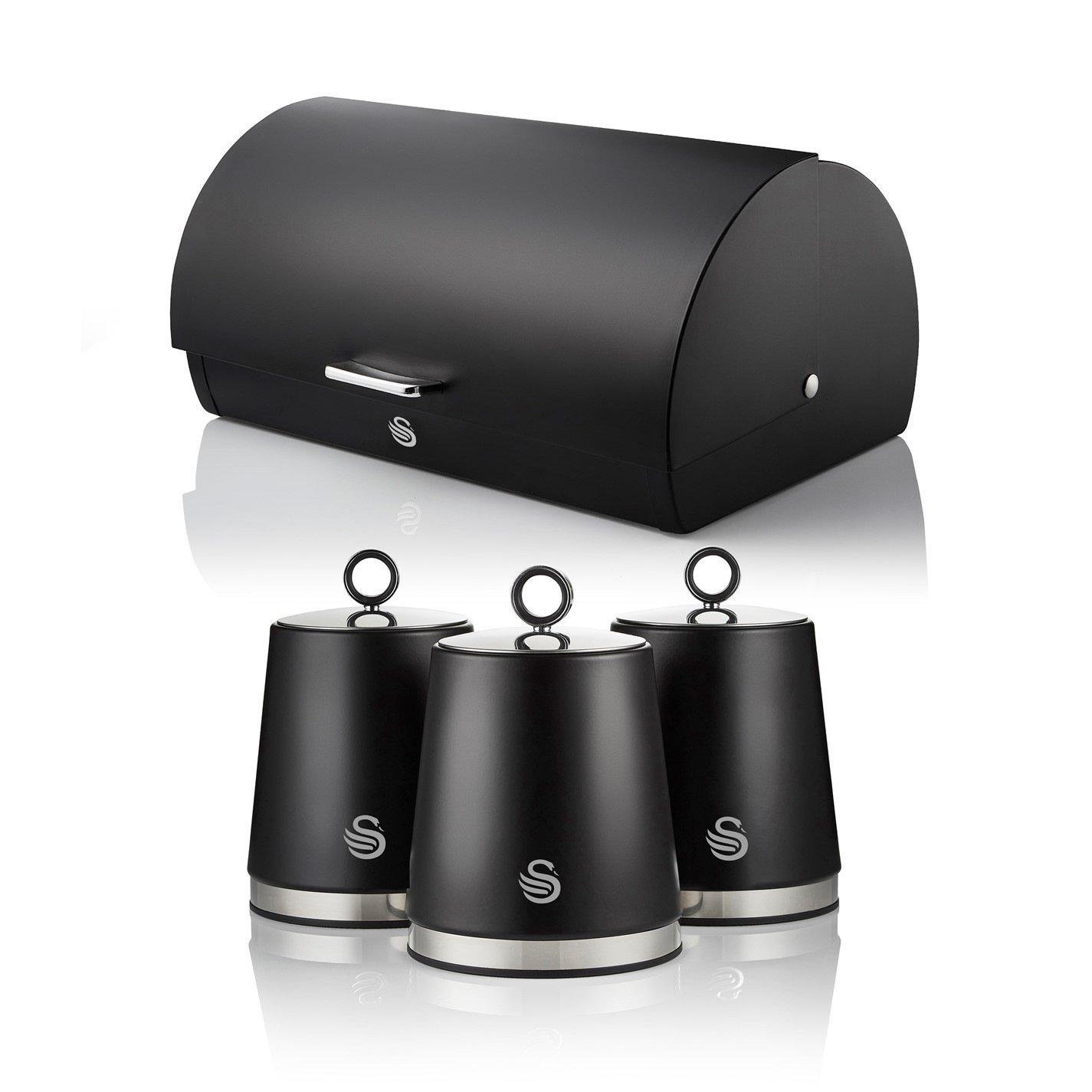 Swan  Serenity Set Of 3 Canisters And Bread Bin - Medium