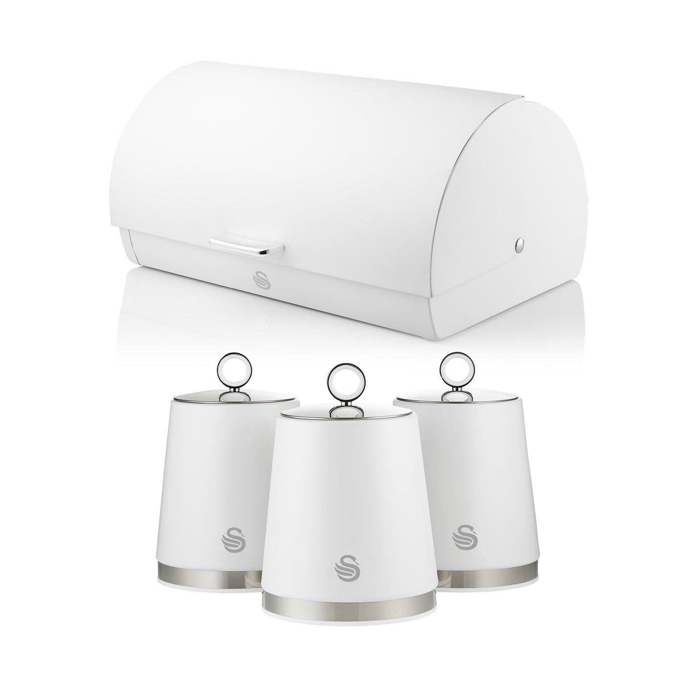 None - Swan - Serenity Set of 3 Canisters and Breadbin - 2
