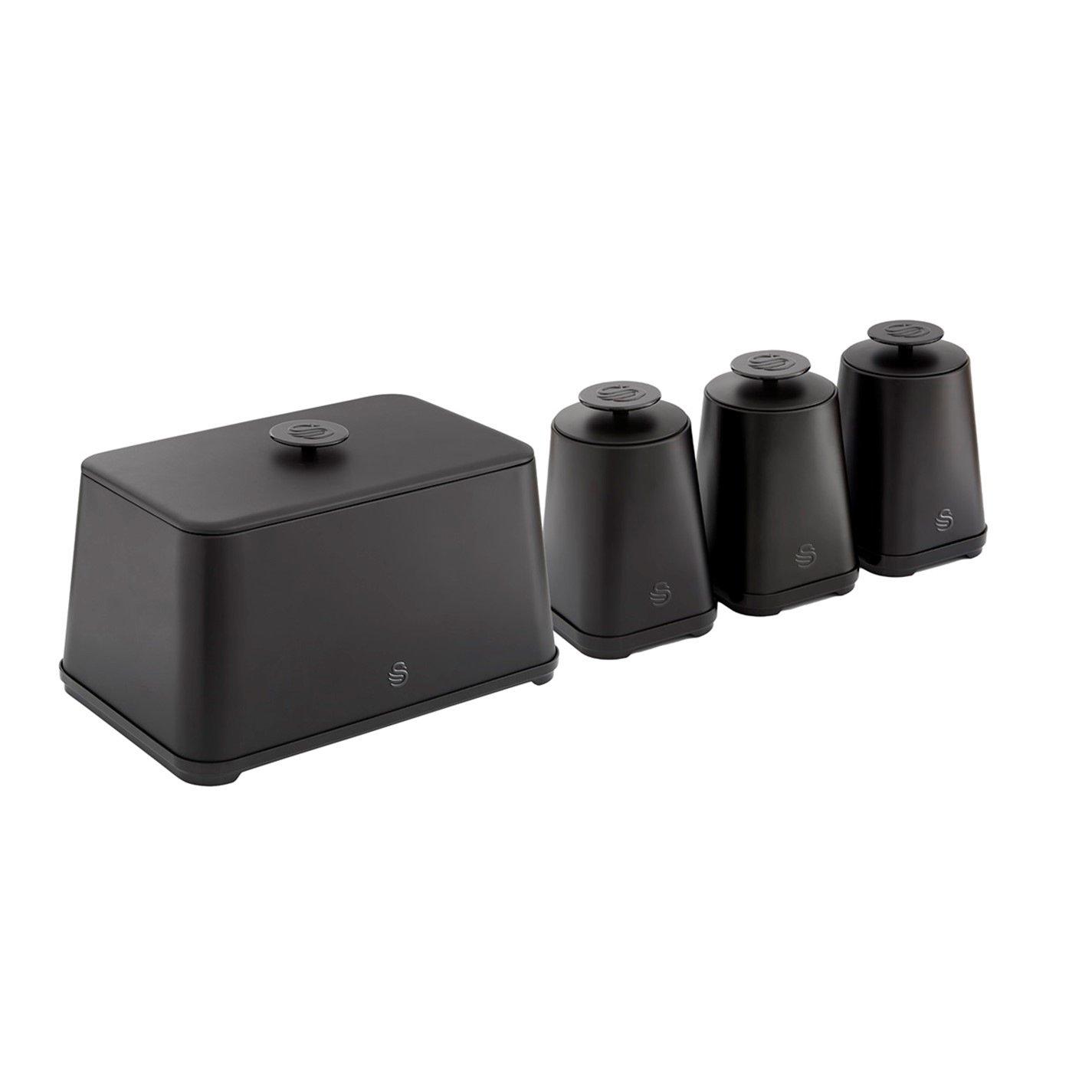 Black - Swan - Stealth Set of 3 Canisters and Bread bin - 1