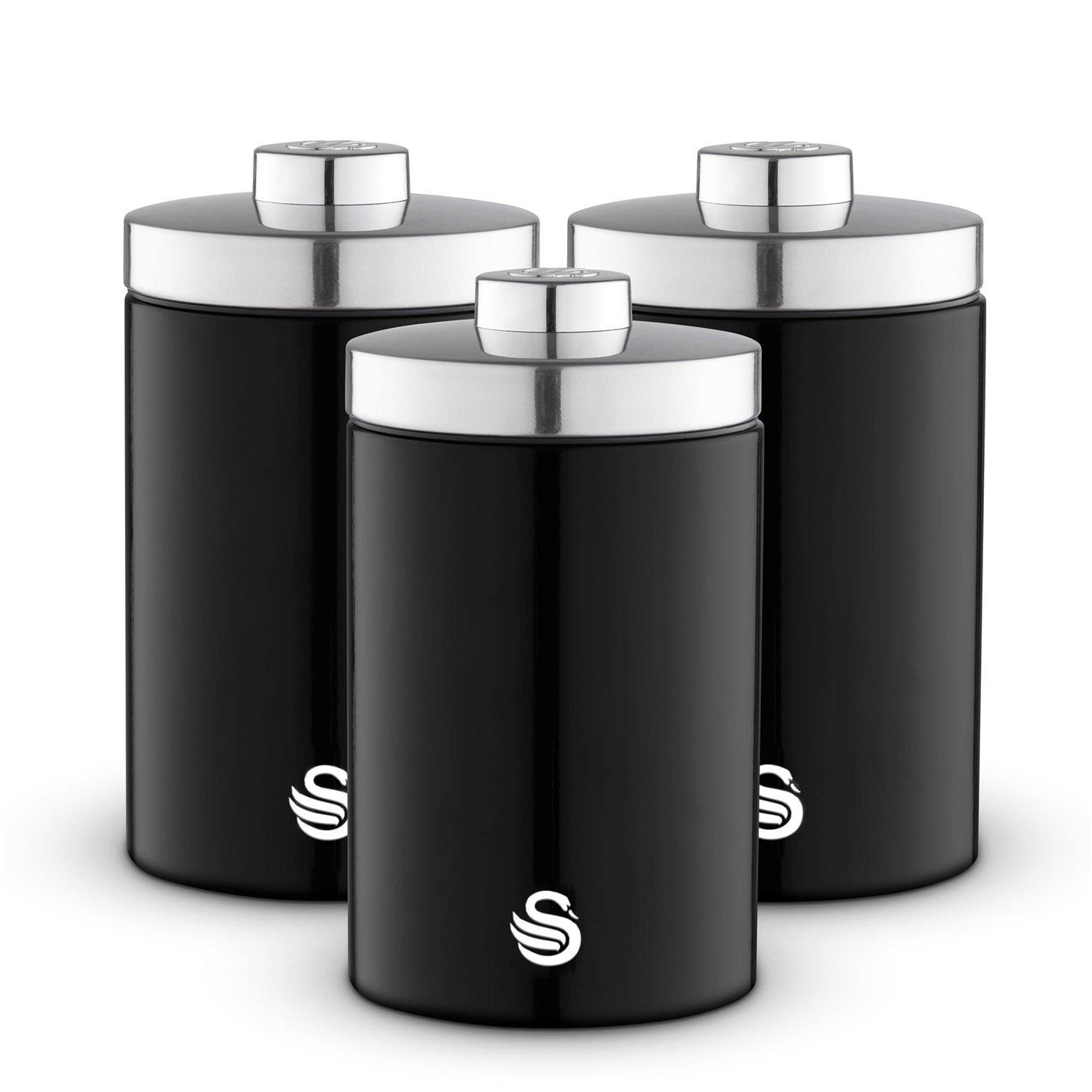 None - Swan - Townhouse Set of 3 Canisters and Bread bin - 3