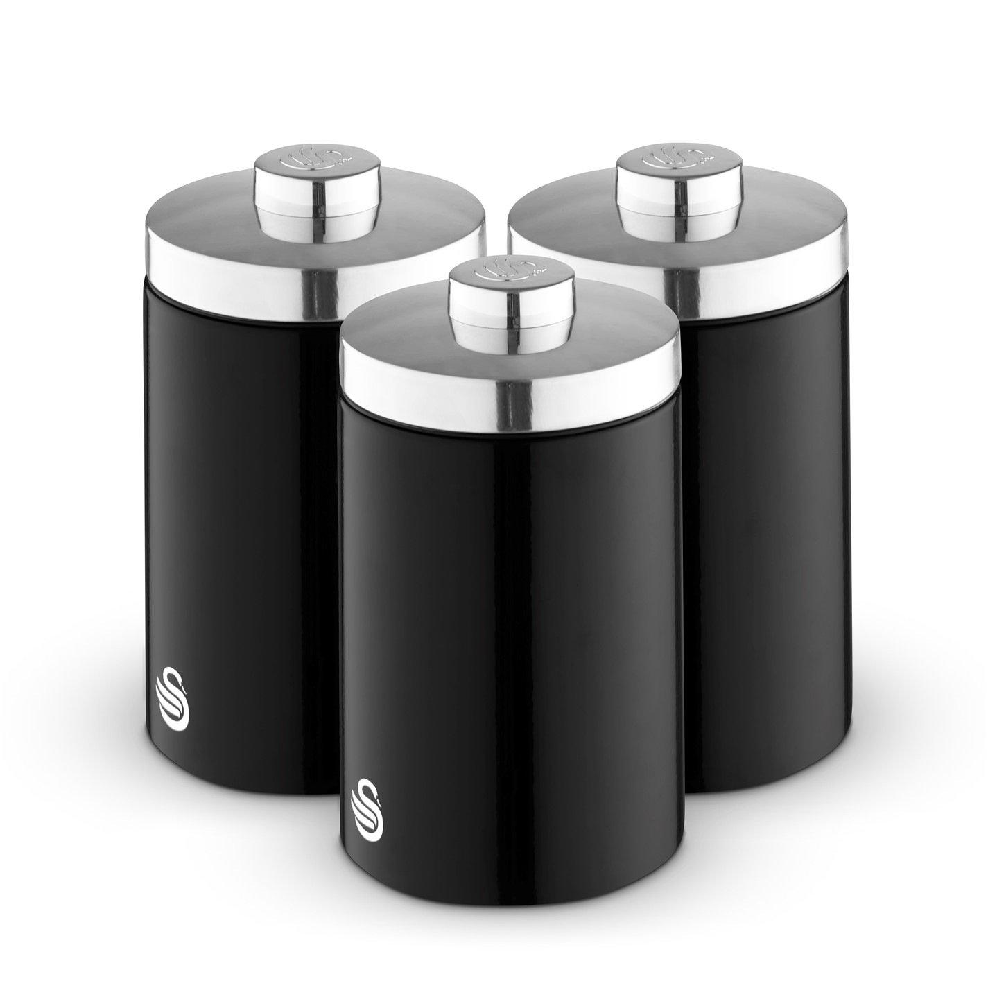 None - Swan - Townhouse Set of 3 Canisters and Bread bin - 7