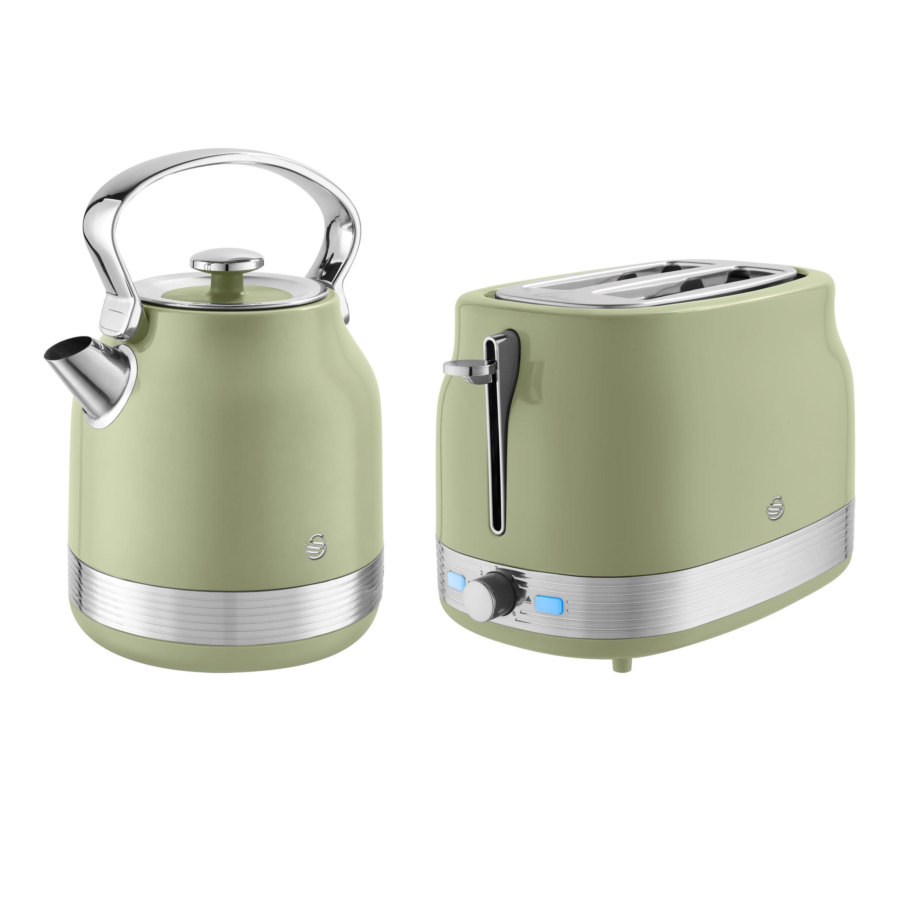 Swan  Retro - Kettle & 2 Slice Toaster - Green - Medium