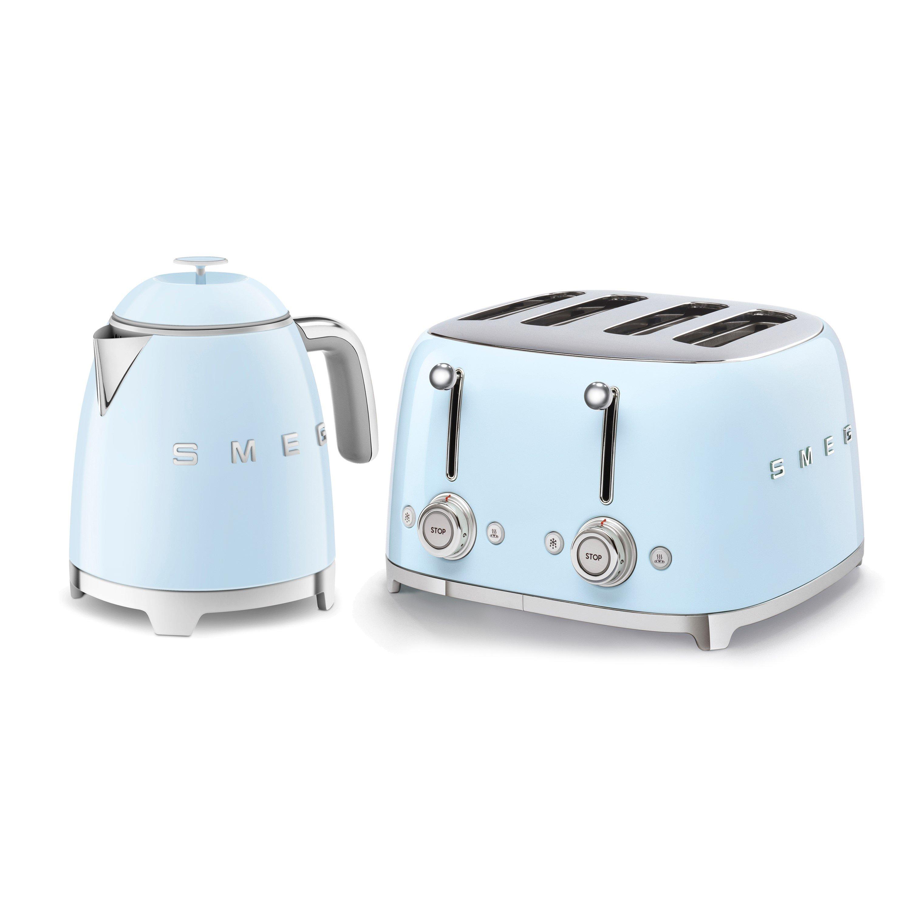 Blue - Smeg - Smeg 50s Retro 0.8L Kettle and 4-Slice Toaster Pas - 1