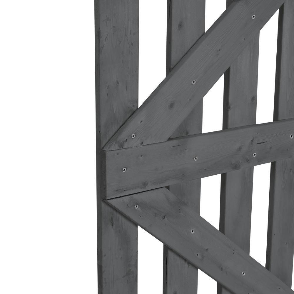 Grey - Breeins - 90cm H Garden Wood Fence Gate with Latch Brown - 11