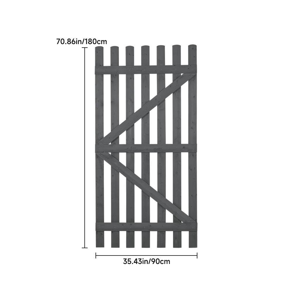 Grey - Breeins - 90cm H Garden Wood Fence Gate with Latch Brown - 8