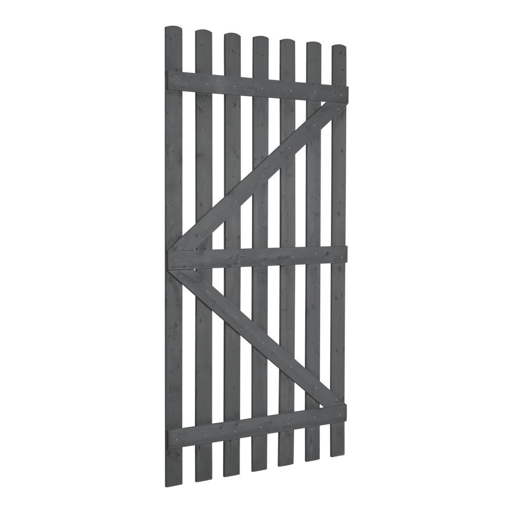 Grey - Breeins - 90cm H Garden Wood Fence Gate with Latch Brown - 9