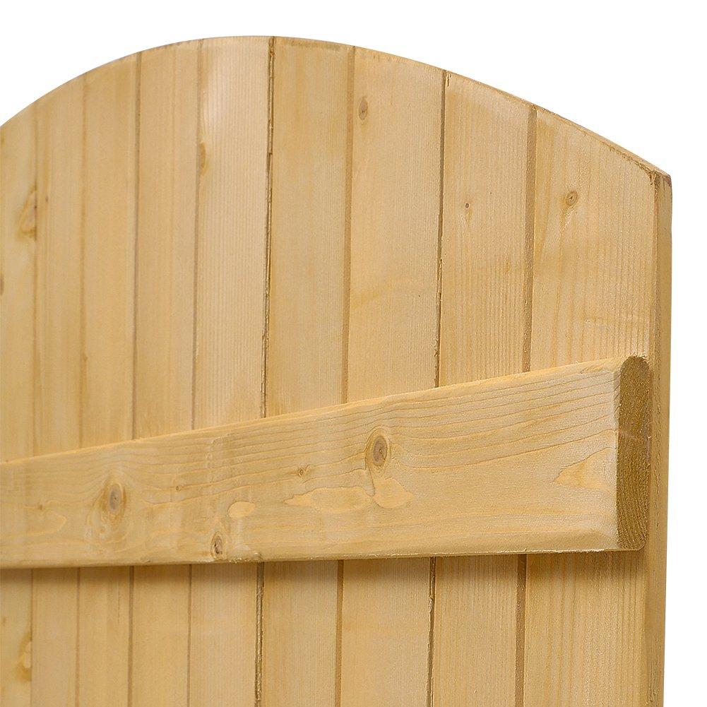 Brown - Breeins - Semi Braced Arch Top Strong Wooden Garden Gate - 11