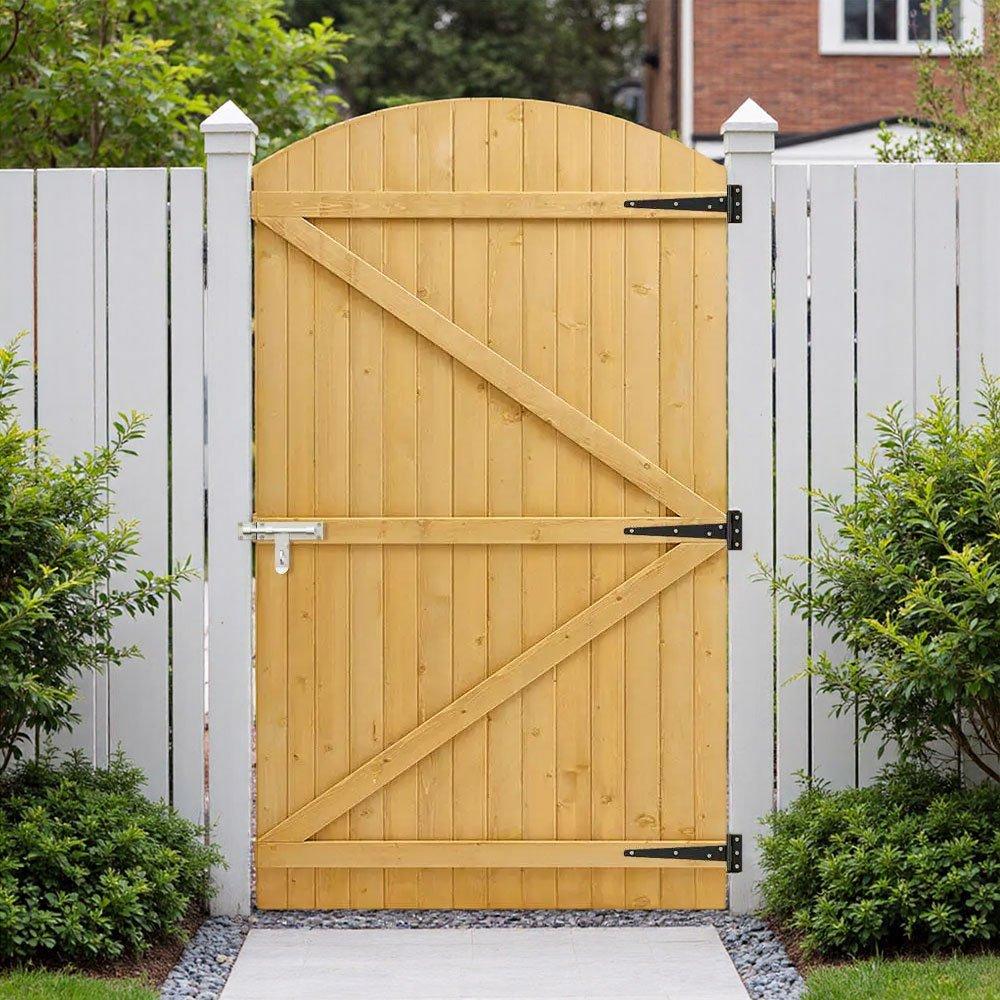 Brown - Breeins - Semi Braced Arch Top Strong Wooden Garden Gate - 4