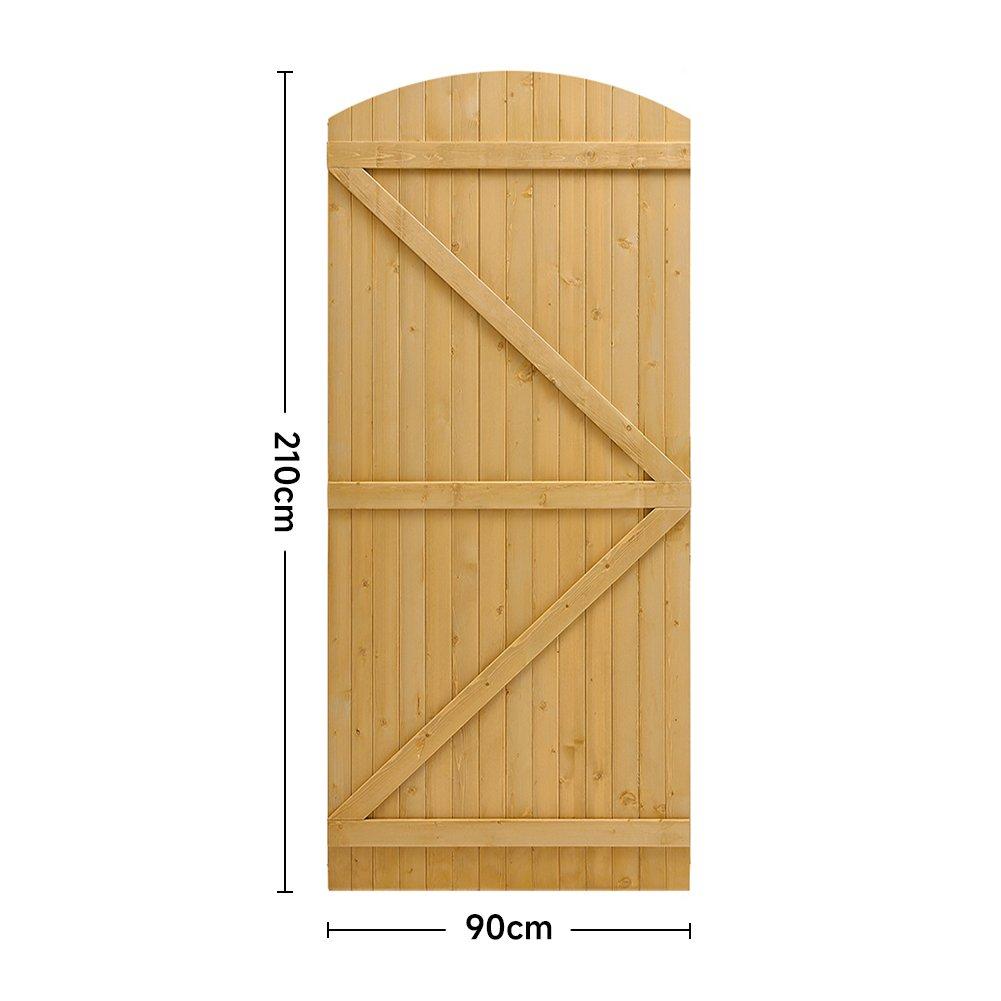 Brown - Breeins - Semi Braced Arch Top Strong Wooden Garden Gate - 5