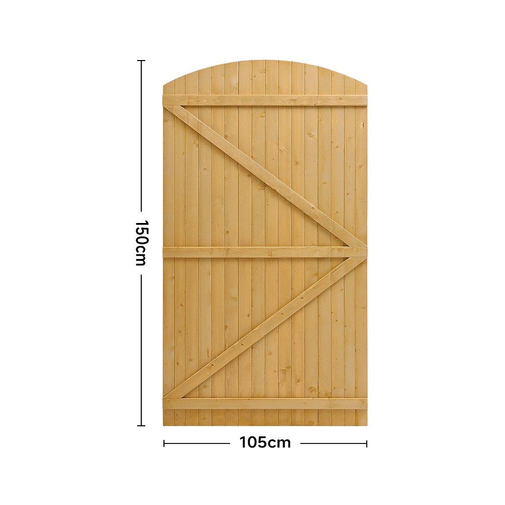 Brown - Breeins - Semi Braced Arch Top Strong Wooden Garden Gate - 6