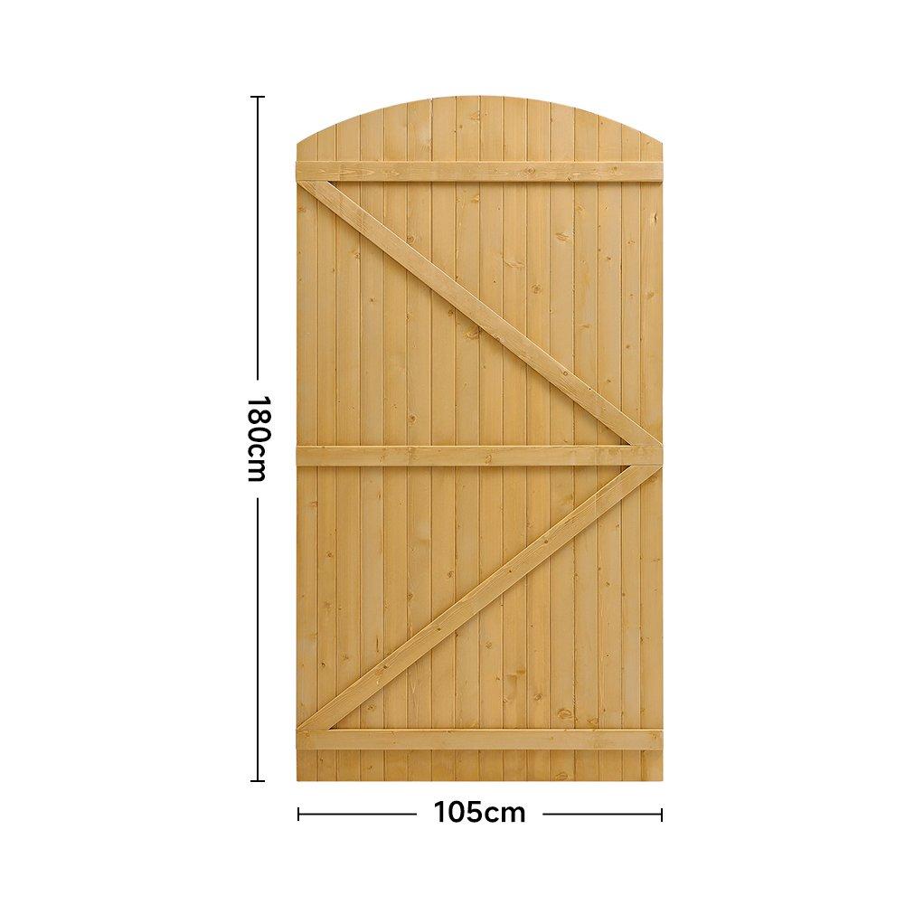 Brown - Breeins - Semi Braced Arch Top Strong Wooden Garden Gate - 7