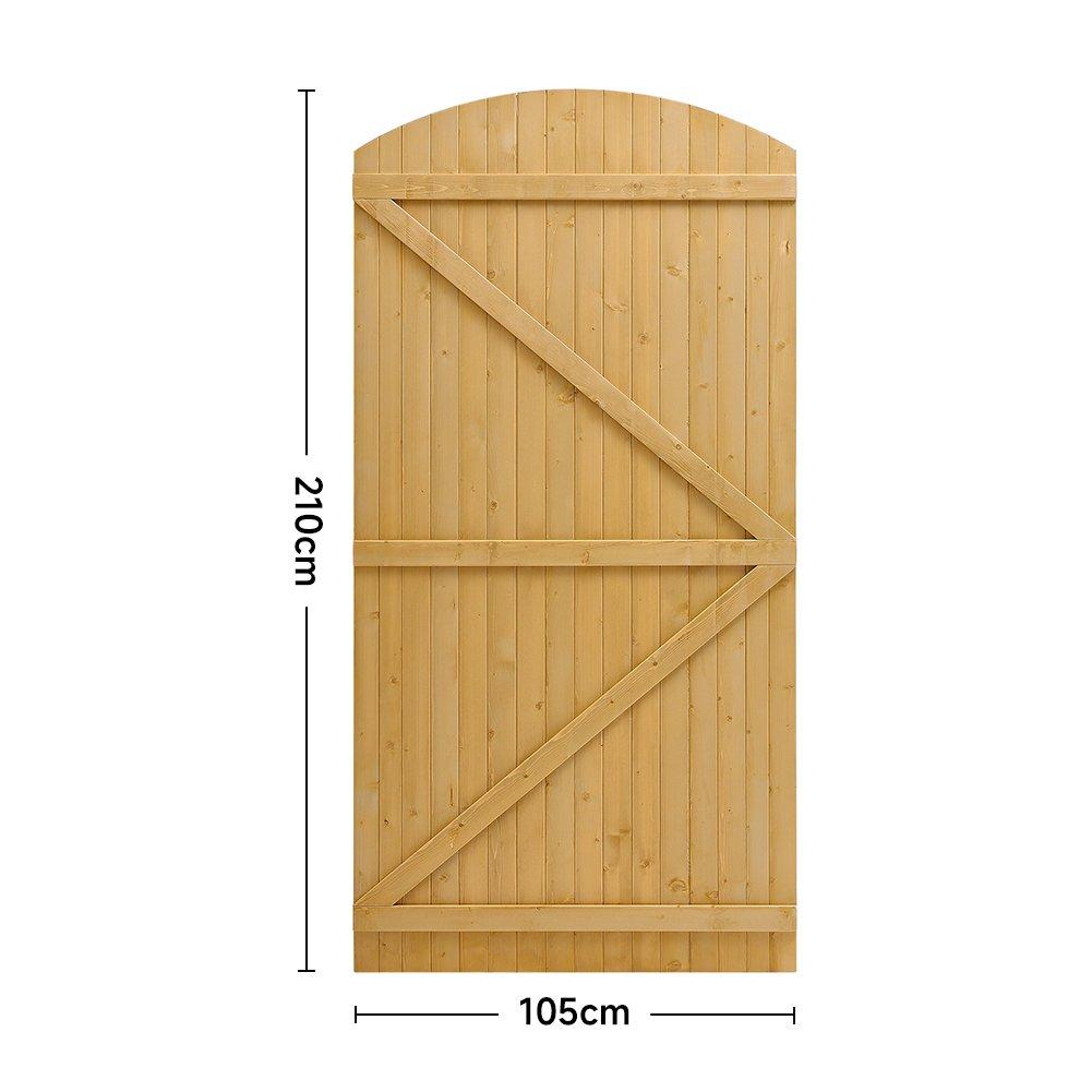 Brown - Breeins - Semi Braced Arch Top Strong Wooden Garden Gate - 8