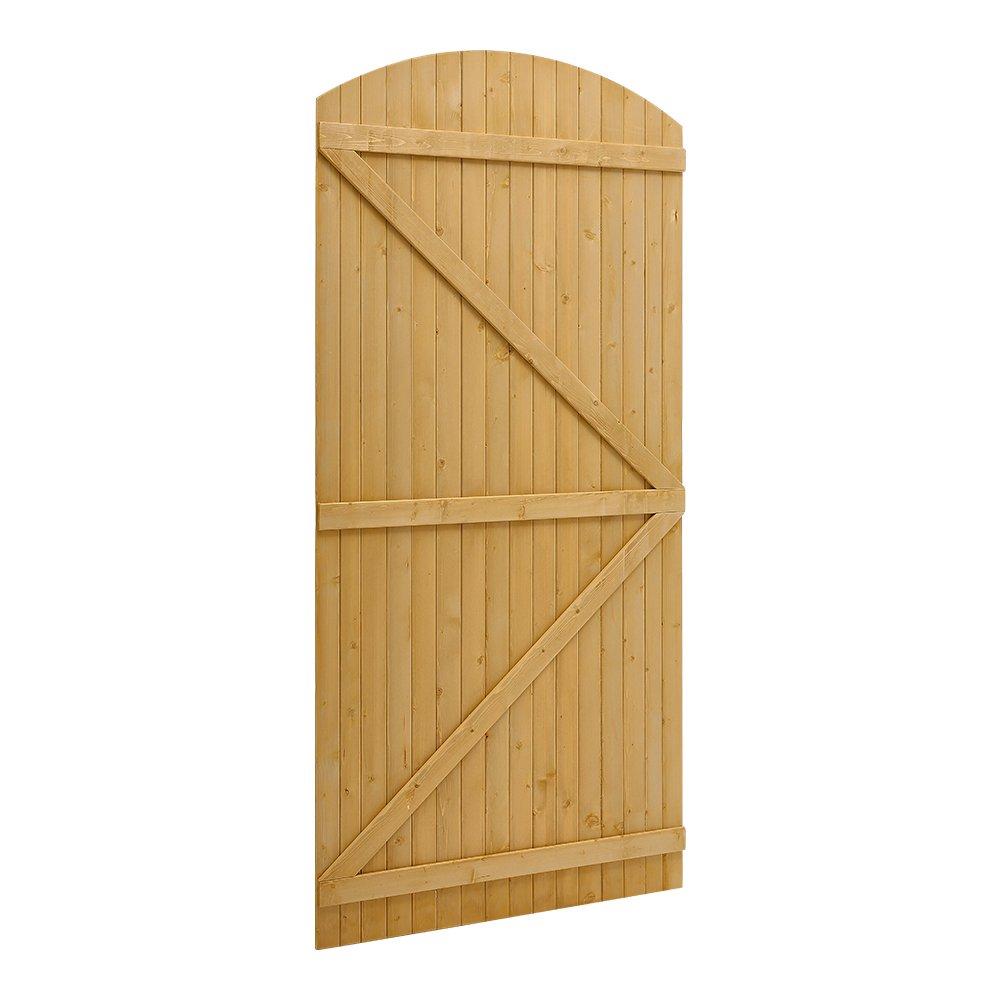 Brown - Breeins - Semi Braced Arch Top Strong Wooden Garden Gate - 9