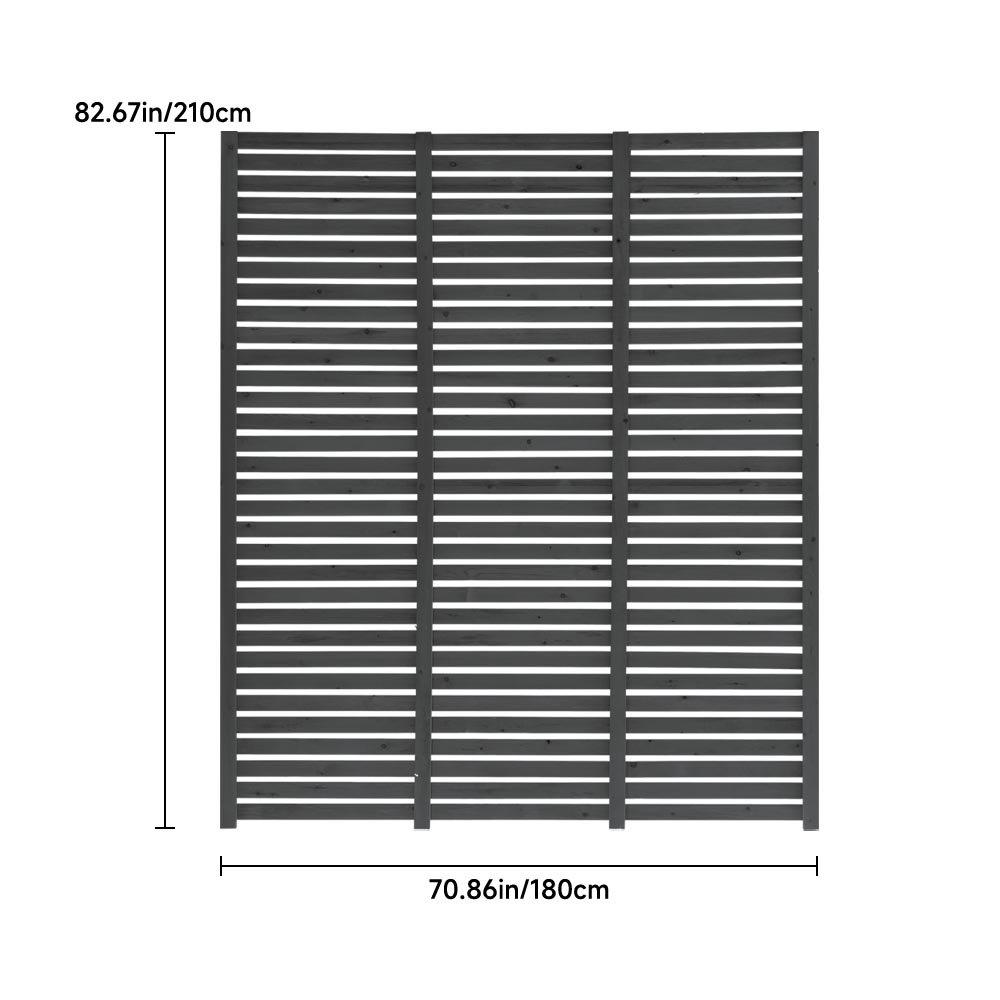 Grey - Breeins - 180cm Wide Garden Privacy Wood Fence - 6