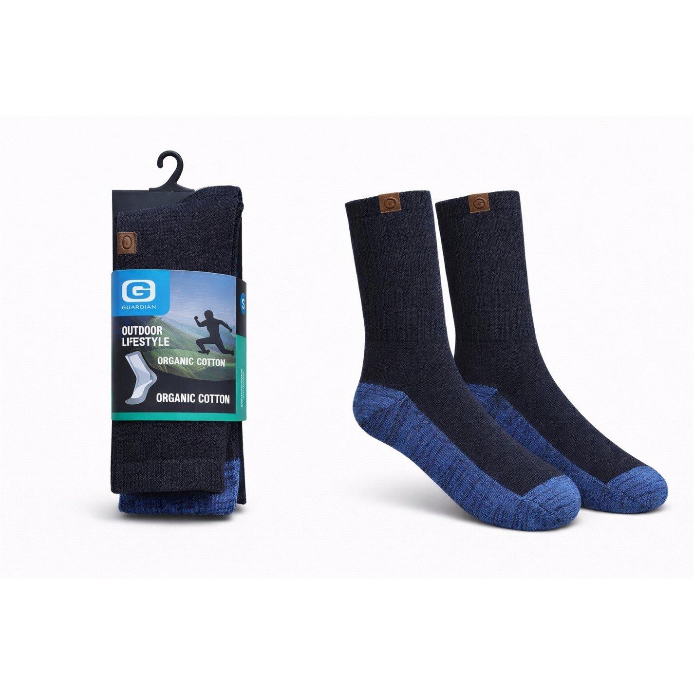 Black/Blue - Gaurdian - Mens Comfort Organic Cotton Outdoor Sock - 2