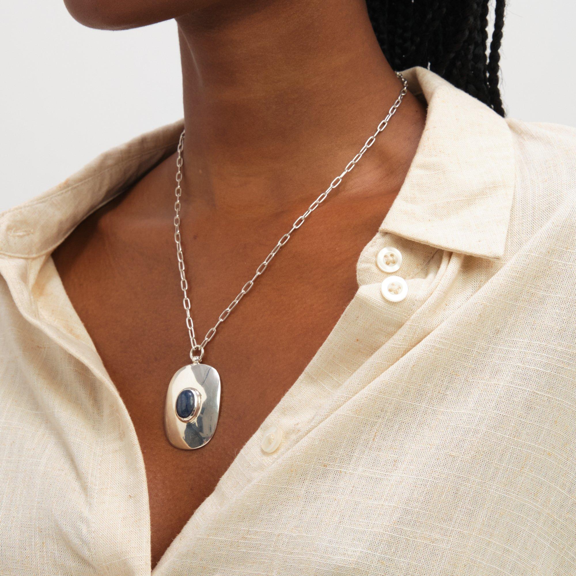 Silver - Inicio - Silver Plated Turquoise Pendant - Gift Pouch - 2