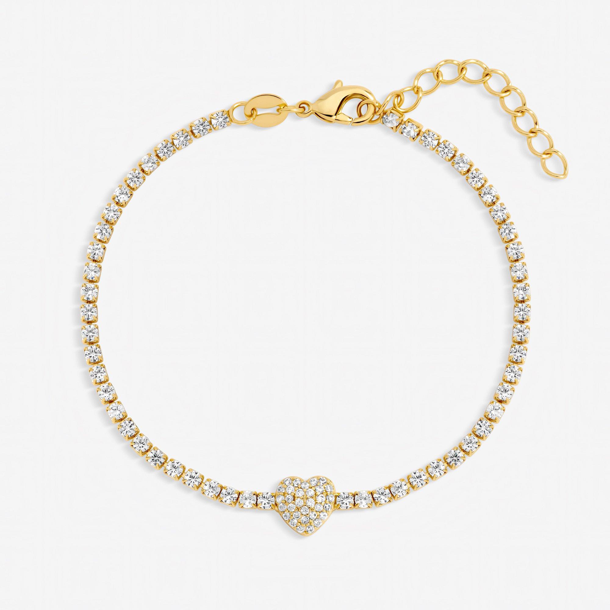 Silver - Jon Richard - Silver Plated and Pave Heart Toggle Bracelet - 1