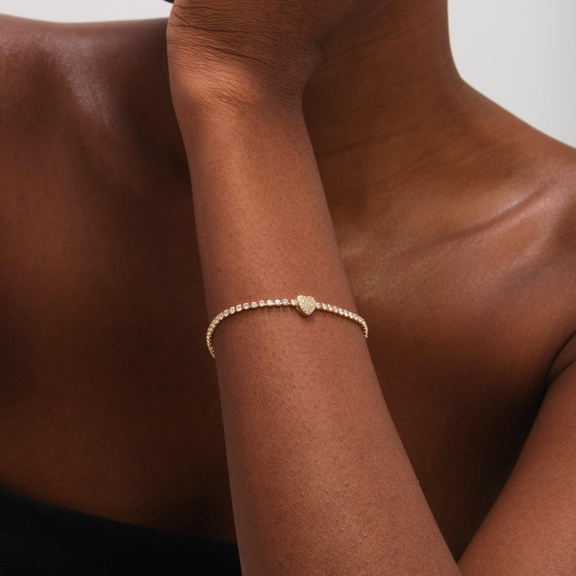 Silver - Jon Richard - Silver Plated and Pave Heart Toggle Bracelet - 2