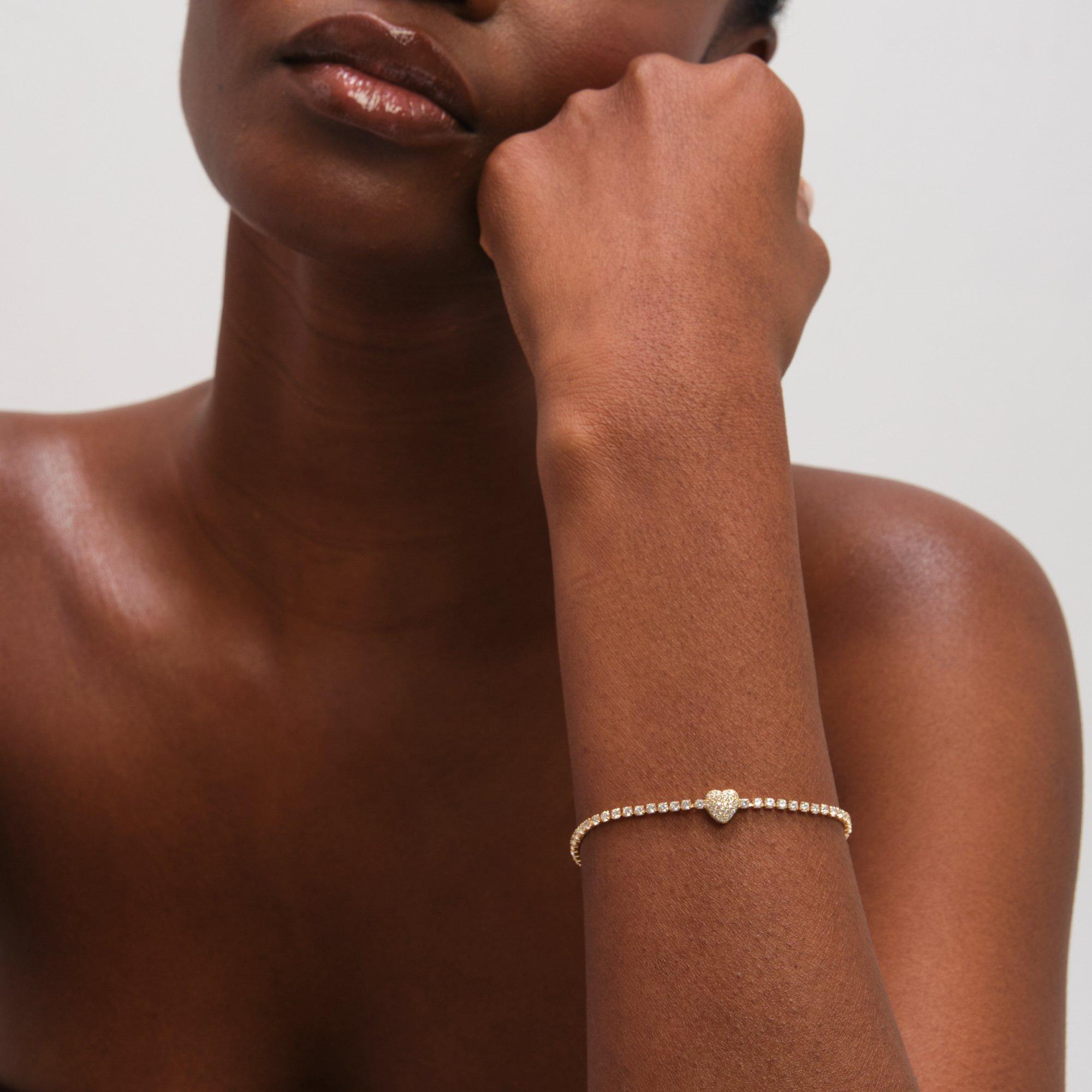 Silver - Jon Richard - Silver Plated and Pave Heart Toggle Bracelet - 3