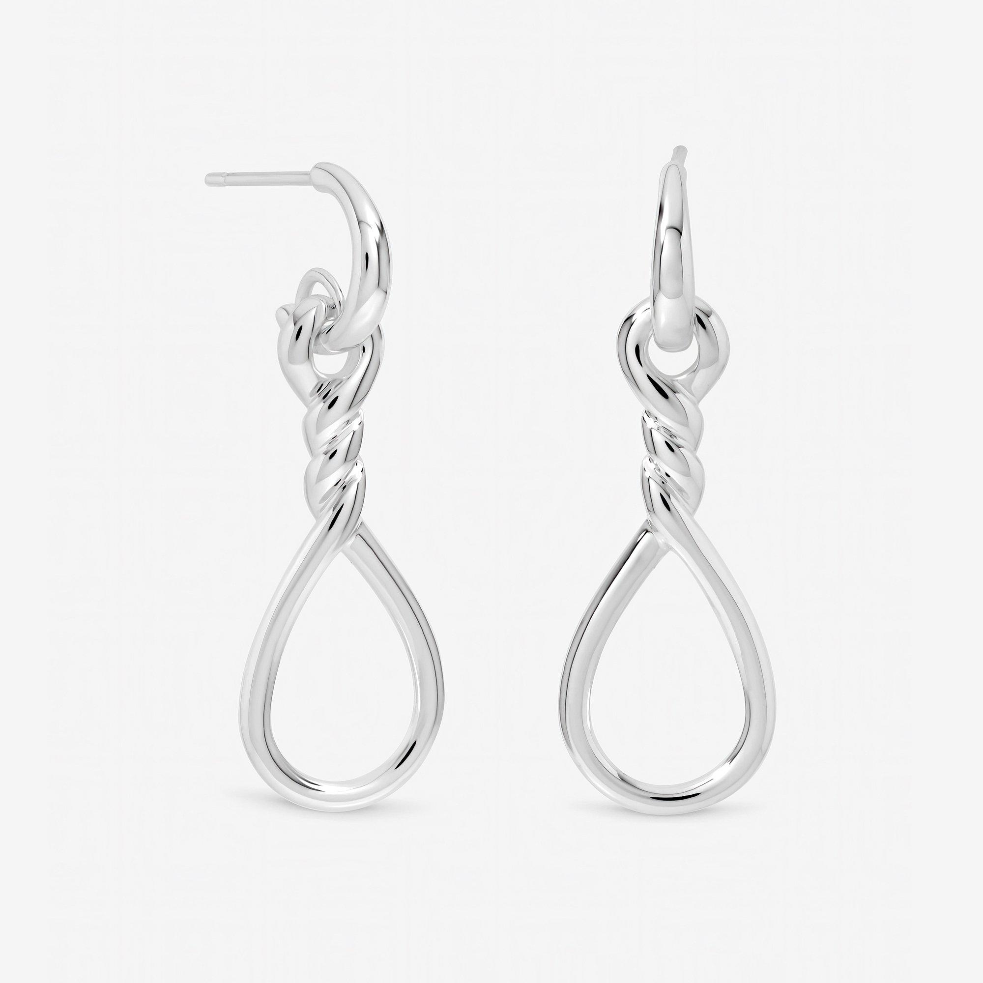 Silver - Inicio - Sterling Silver Plated Polished Infinity Earrings - 1